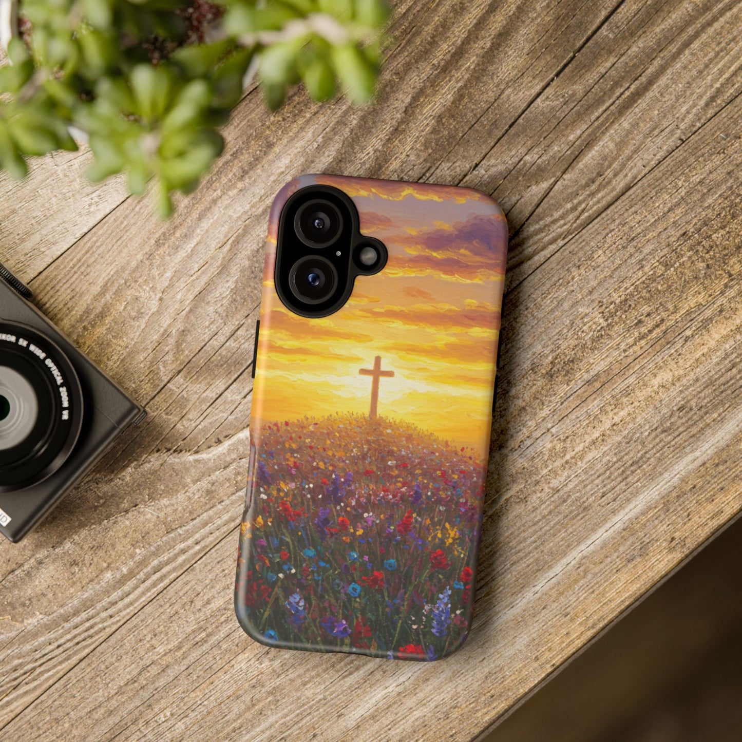 iPhone Case: Monet Style Cross Phone Case Christian Case Inspirational iPhone Case Spiritual Phone Case