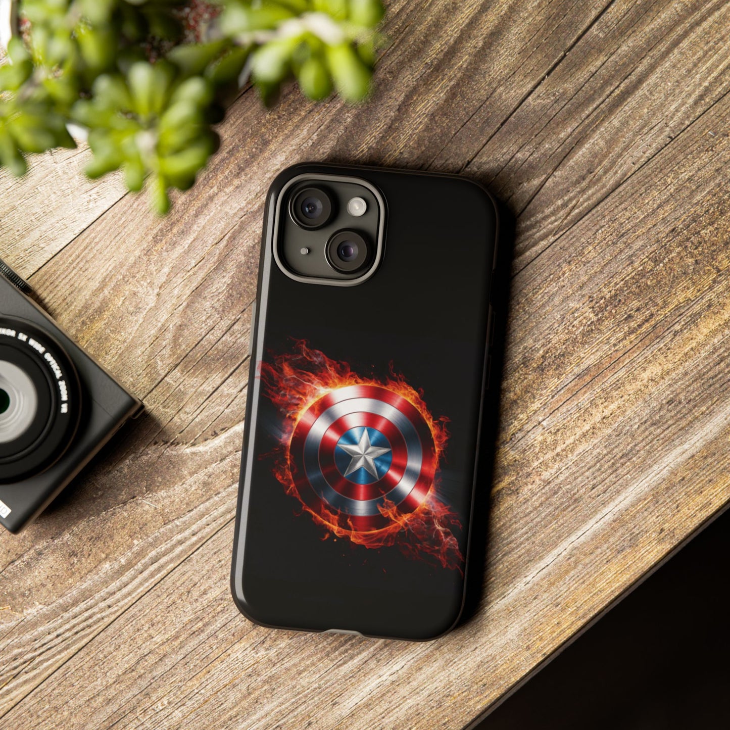 iPhone Case - Captain America Shield in Flames