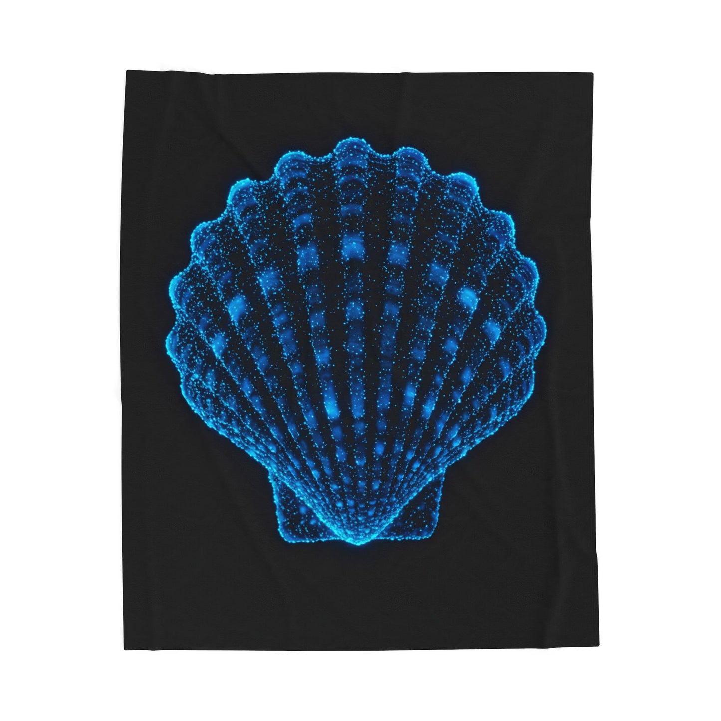 Plush Blanket with Bioluminescent Seashell Design Beach Decor Nautical Blanket