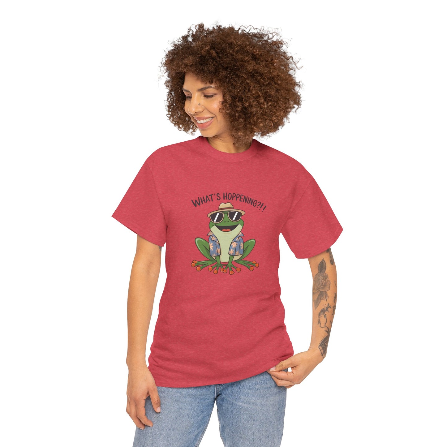Funny Frog Shirt | What’s Hoppening T-Shirt | Cool Frog Graphic Tee | Amphibian Dad Joke Shirt | Cottagecore Animal Lover Gift