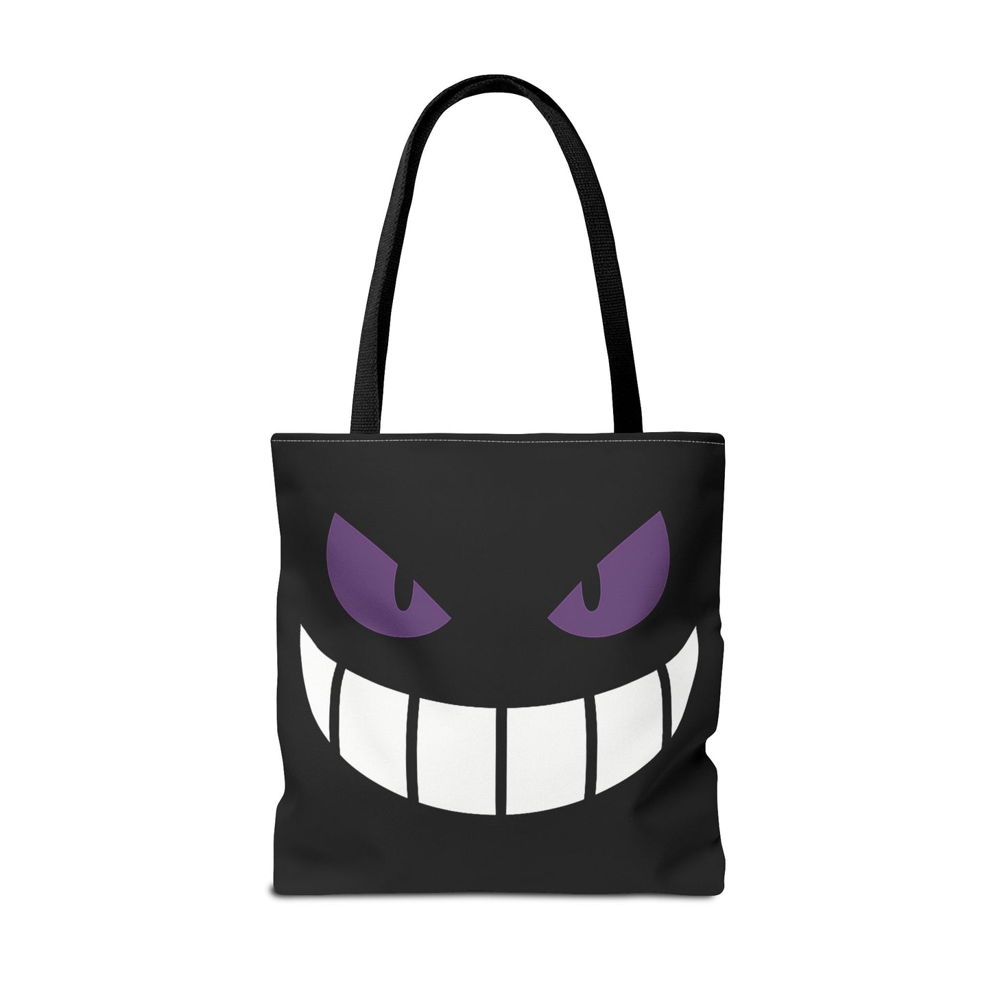 Evil Grin Tote Bag, Spooky Purple Eyes Reusable Shopping Bag, Creepy Cute Halloween Tote, Gothic Horror Canvas Bag, Gamer Room Accessory