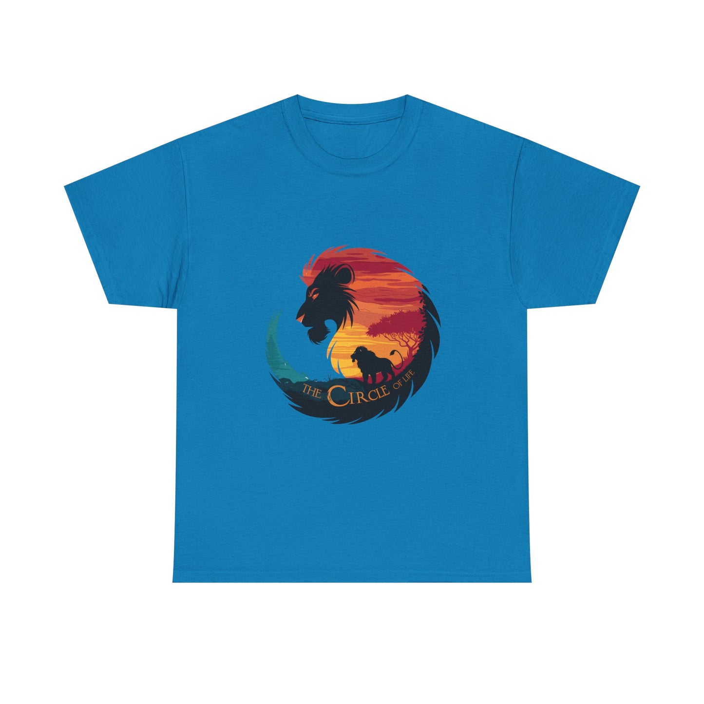 The Circle of Life Lion Shirt – Sunset Safari Wildlife Graphic Tee – Inspirational Nature T-Shirt for Animal Lovers & Adventure Fans