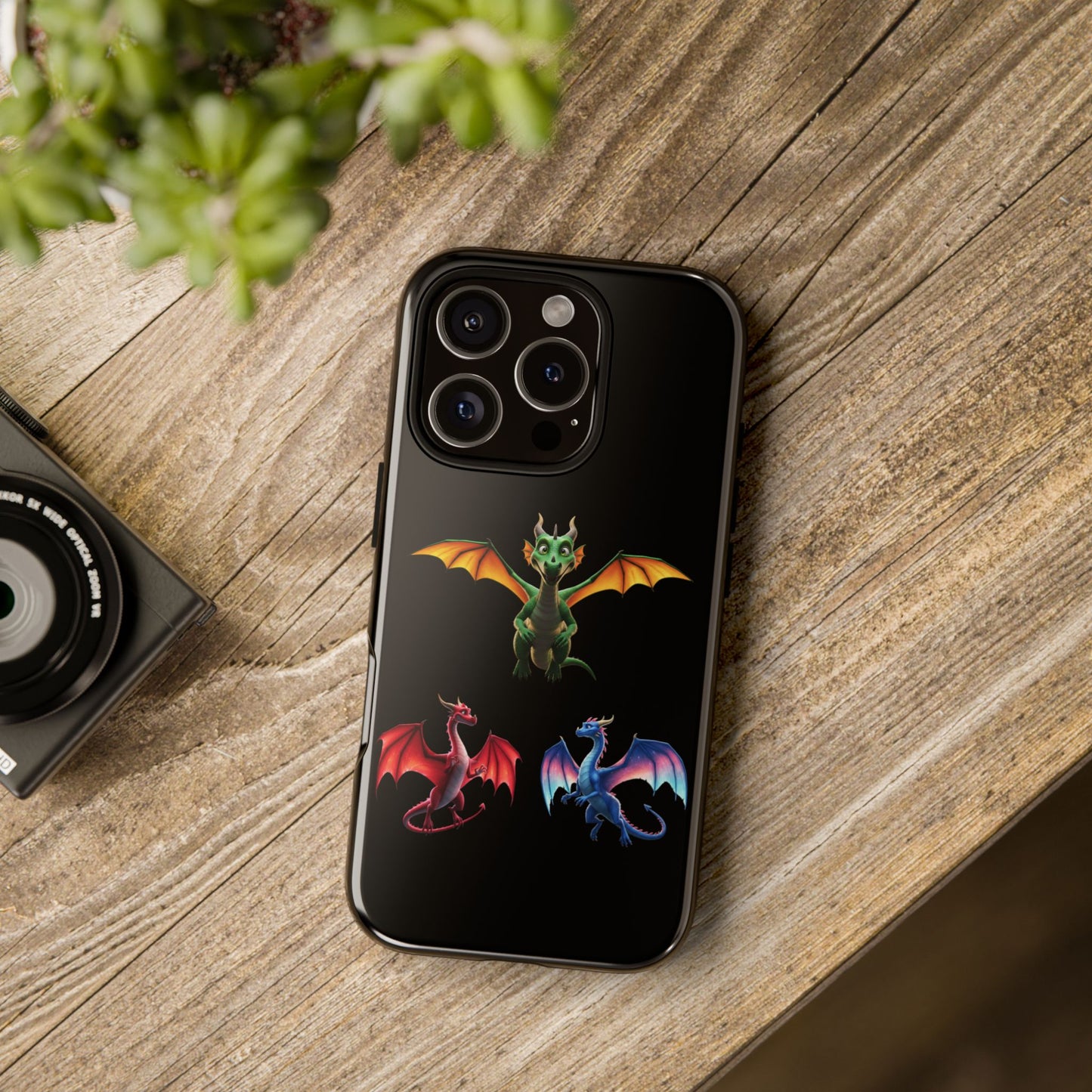 Vibrant Fantasy Dragon iPhone Case - Tough Armor Cover for iPhone 15/14/13 - Colorful Mythical Wings Gift for Dragon Lovers