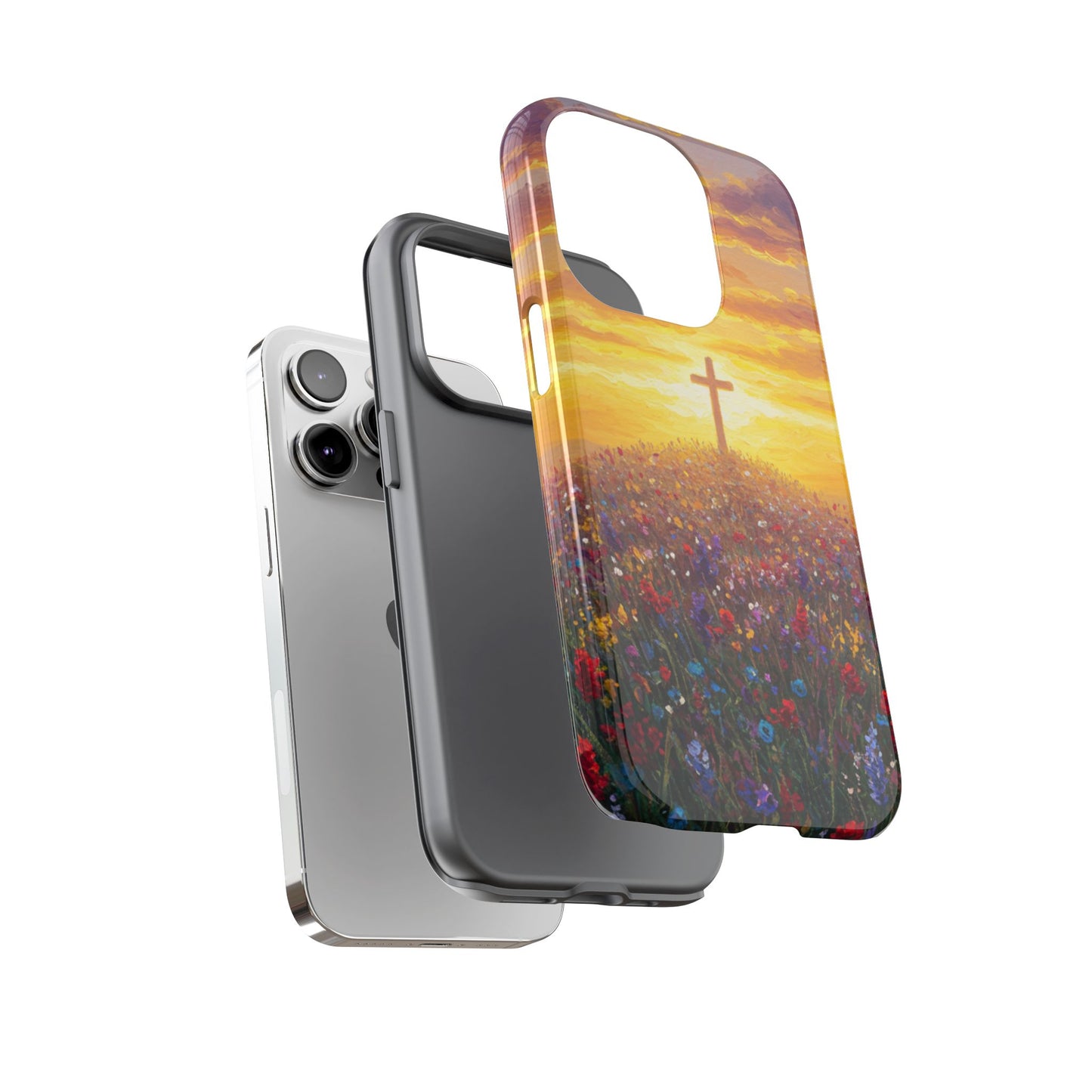 iPhone Case: Monet Style Cross Phone Case Christian Case Inspirational iPhone Case Spiritual Phone Case