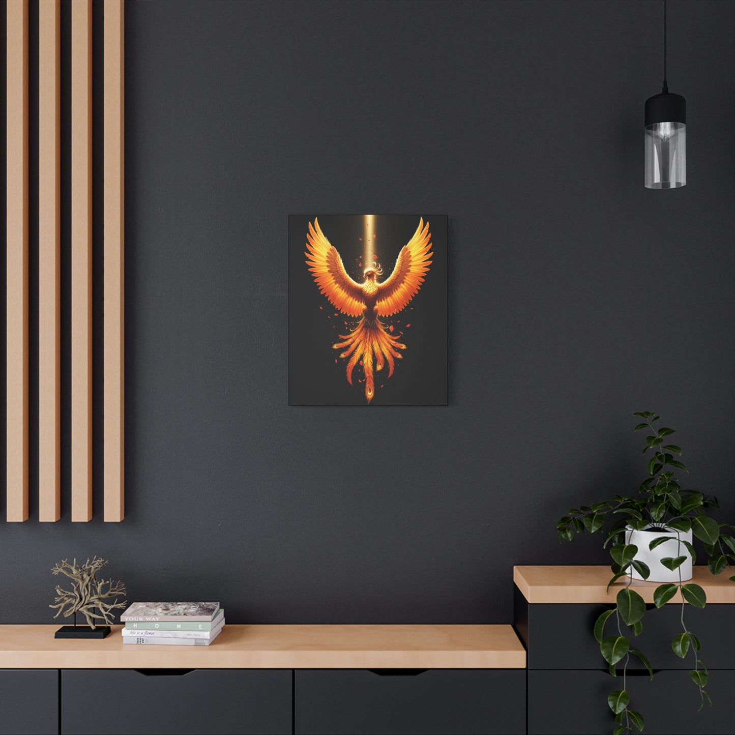 Phoenix Canvas Firebird Art Fire Bird Decor Modern Home Decor Legendary Bird Art