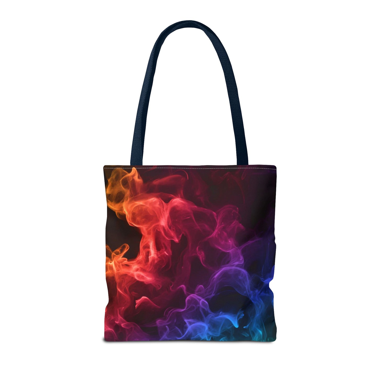 Chromatic Ember Tote Bag, Colorful Smoke Art Design With Red, Blue, And Orange Hues, Abstract Reusable Tote For Artists, Gifts, And Everyday Use