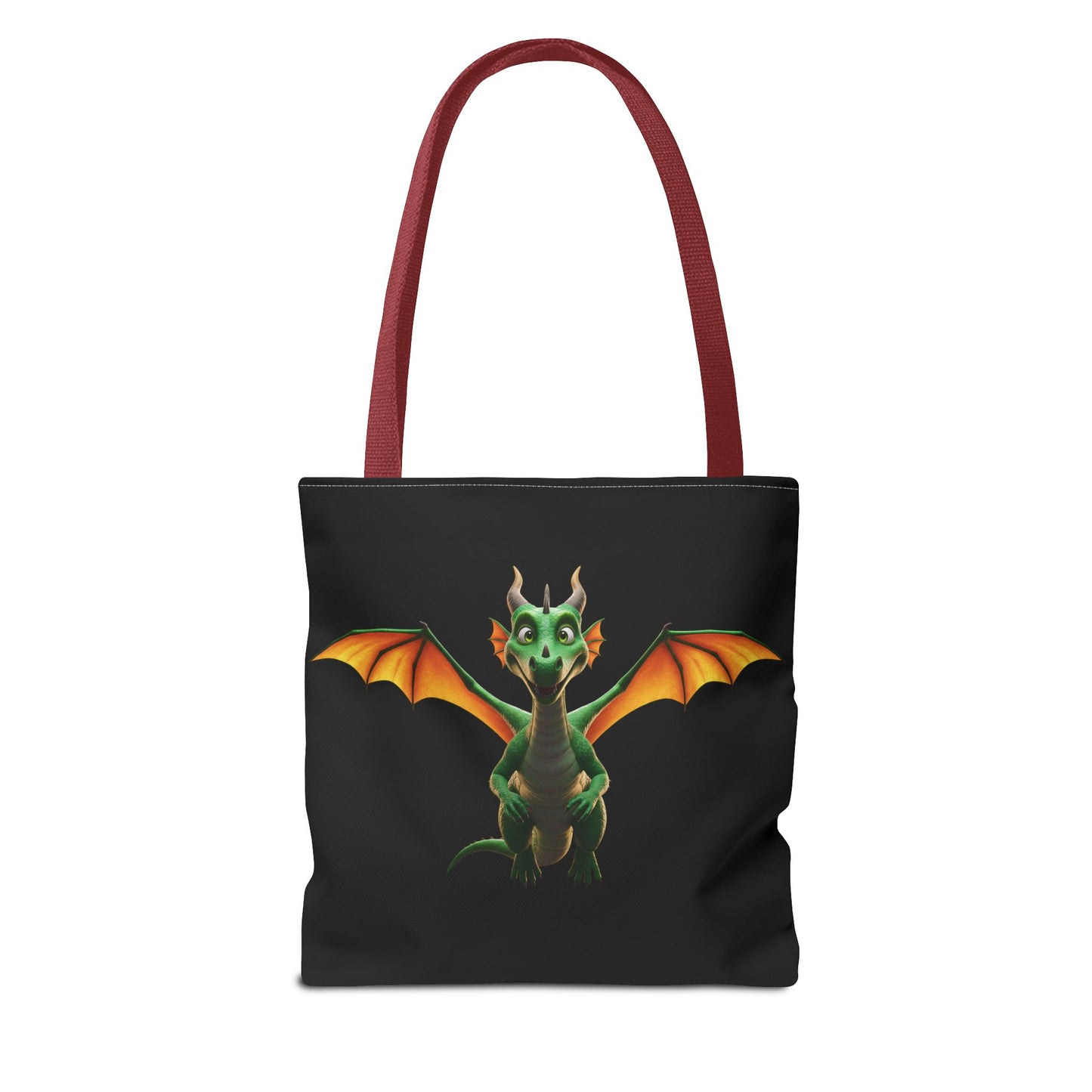 Double-Sided Fantasy Dragon Tote Bag - Cute Green & Blue-Red Dragons, Eco Canvas Book Lover Gift, Reusable Shopping Tote