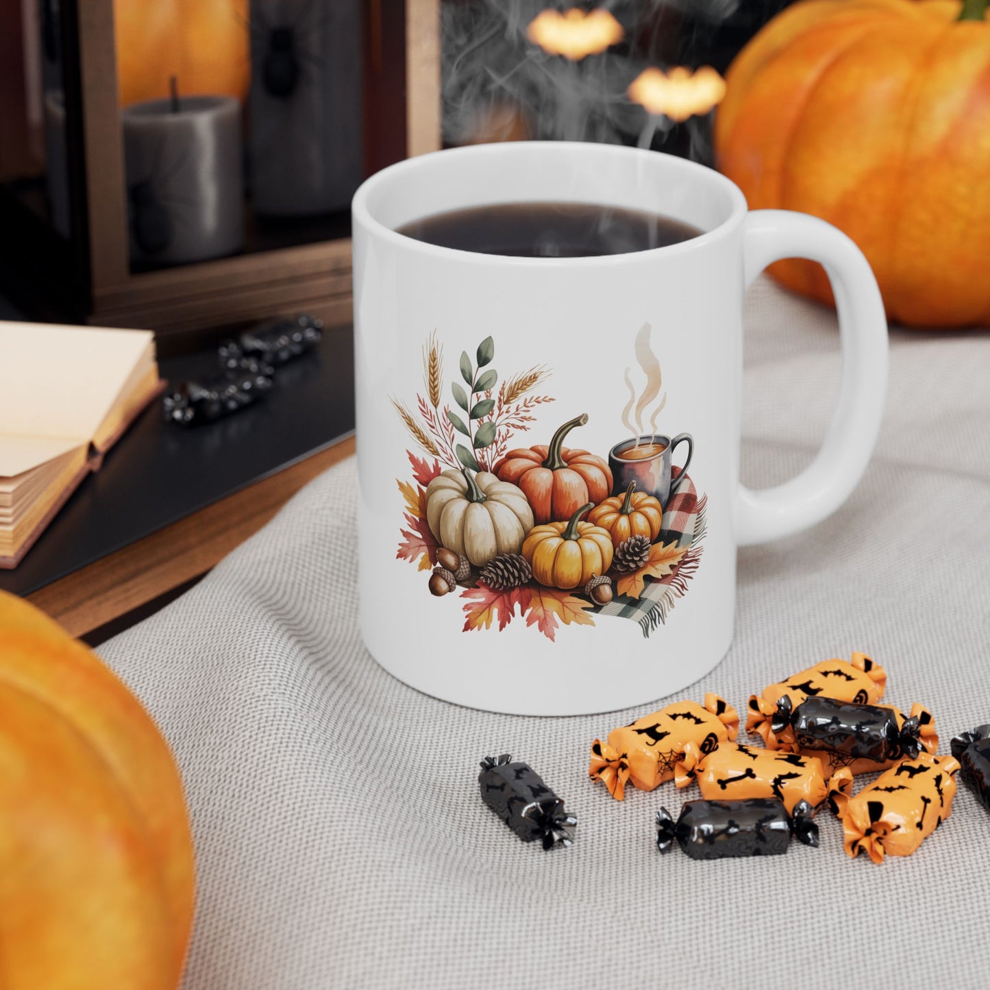 Autumn Harvest Ceramic Mug - Perfect for Fall Coffee Lovers, Pumpkin Spice, Thanksgiving, Cozy Home Decor, Gift for Friends