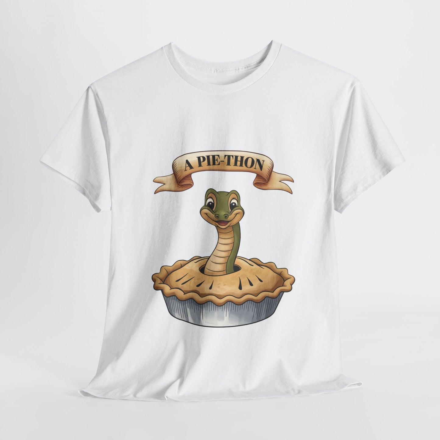 A Pie-Thon Funny Snake Pun Shirt – Cute Animal Joke T-Shirt – Quirky Graphic Tee for Pun Lovers, Reptile Fans, and Unique Gift Ideas