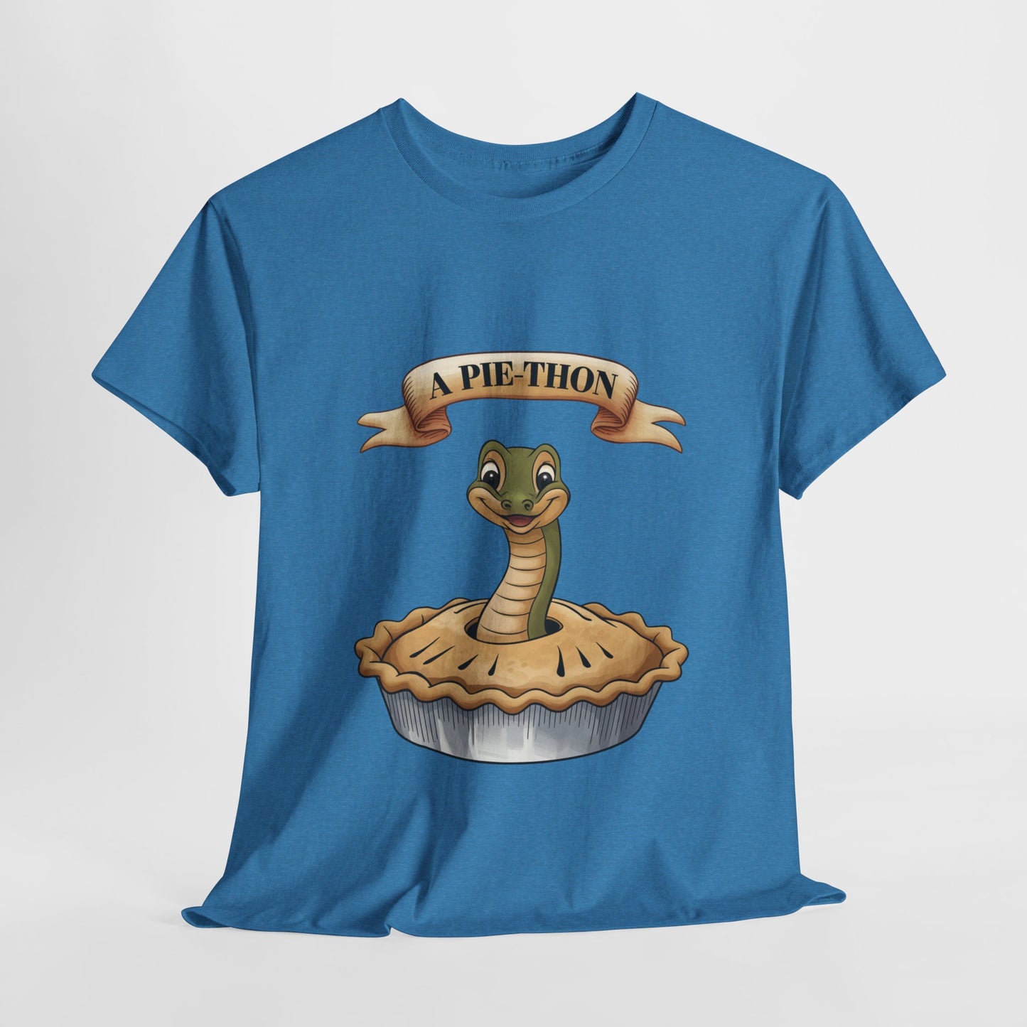 A Pie-Thon Funny Snake Pun Shirt – Cute Animal Joke T-Shirt – Quirky Graphic Tee for Pun Lovers, Reptile Fans, and Unique Gift Ideas