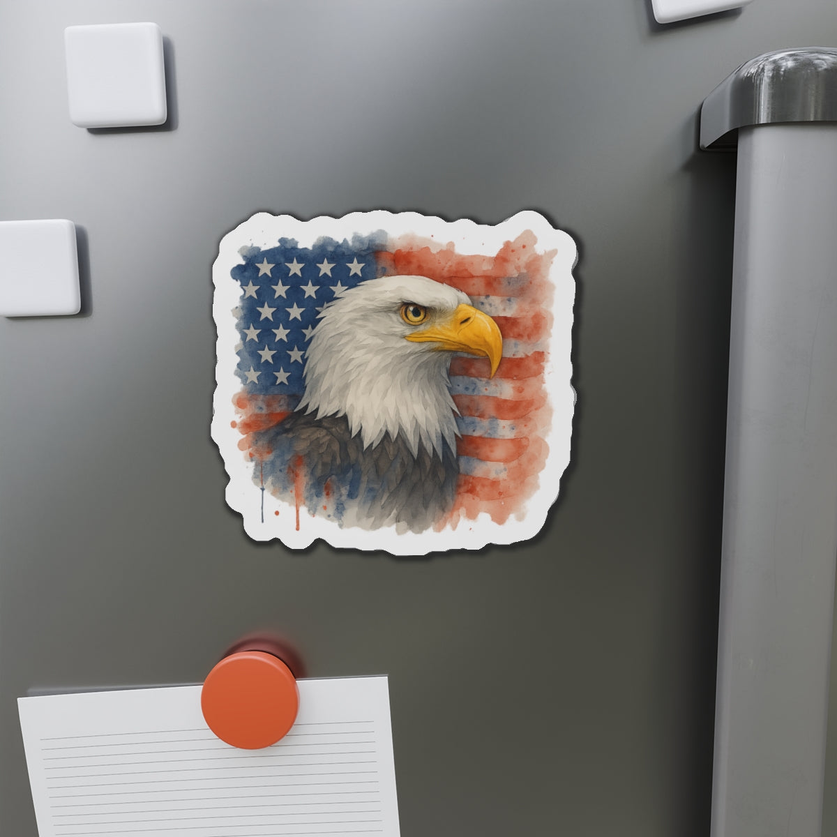 Eagle Flag Die-Cut Magnet American Decor Bald Eagle Magnet Patriotic Flag 4th of July Decor