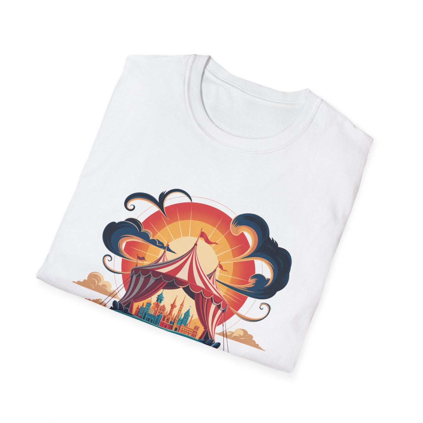In-Tent-City Is High Retro Camp T-Shirt | Vintage Circus Tent + Cityscape Graphic | Funny Outdoors Urban Adventure Tee | Unisex Camper Shirt