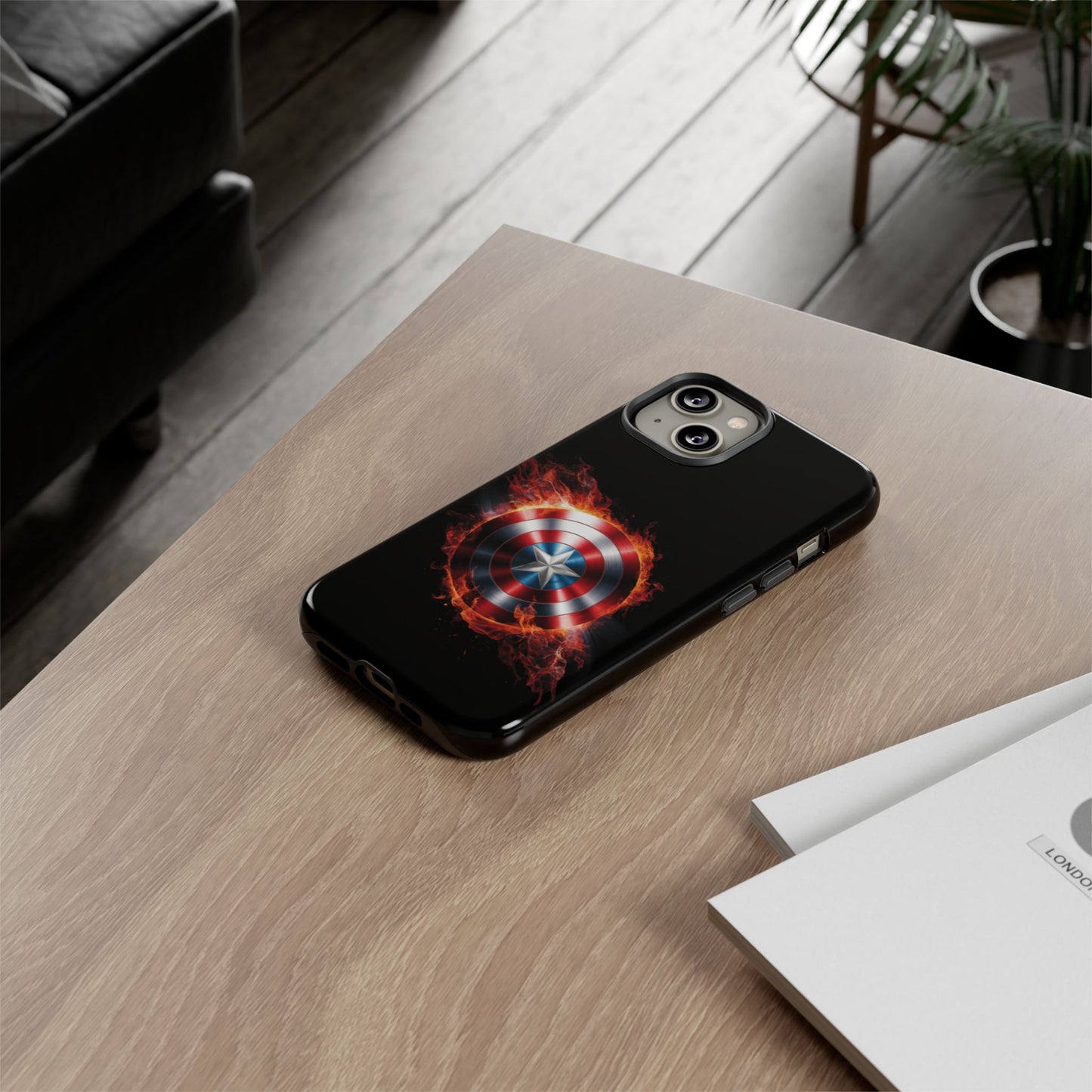iPhone Case - Captain America Shield in Flames