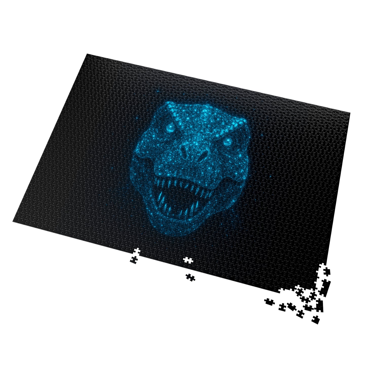 Bioluminescent T-Rex Dinosaur Puzzle - Neon Blue Glow‑Inspired 252-2000‑Piece Jigsaw, Family Fun, Unique Décor, Gift for Kids and Adults
