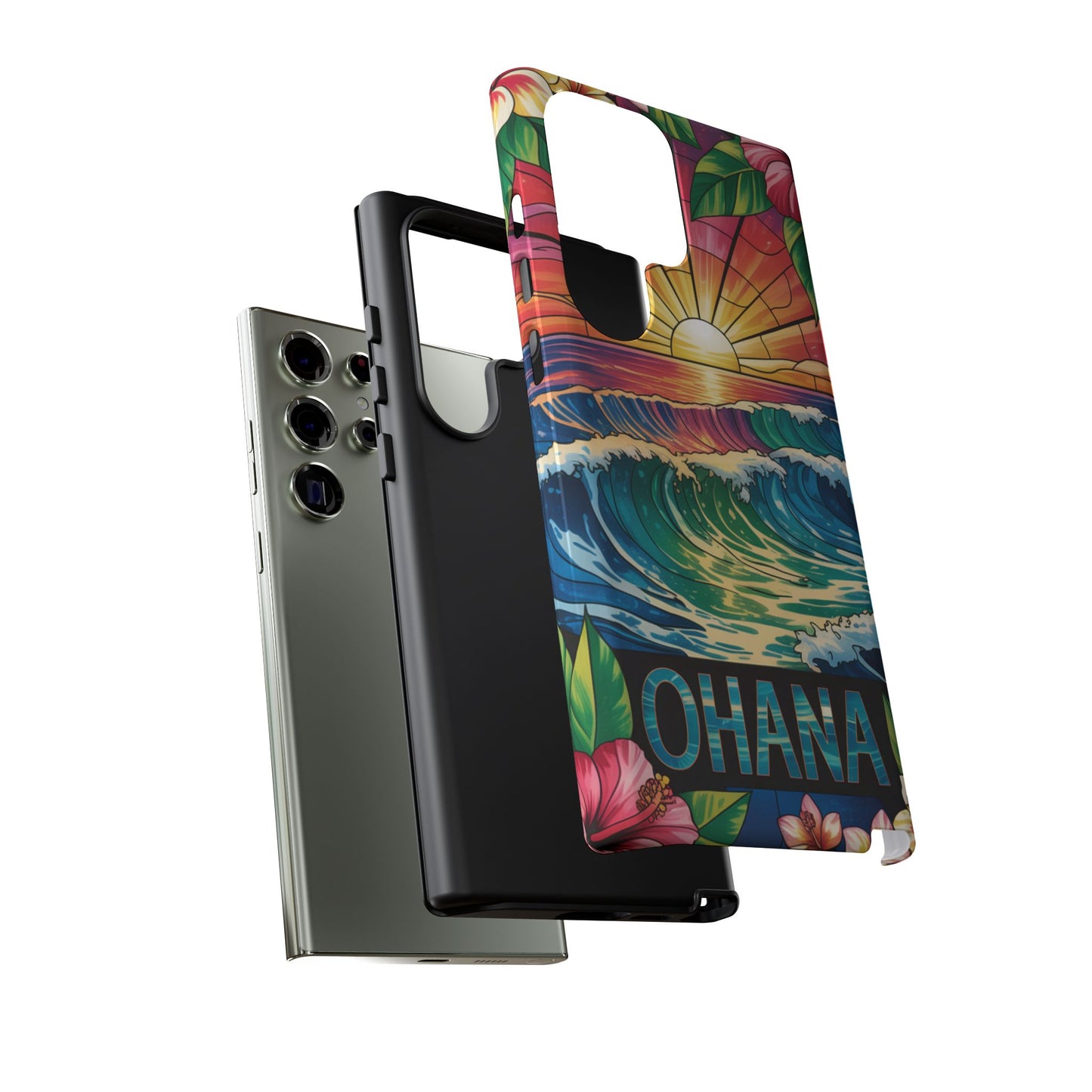 Samsung Galaxy Case Ohana Hawaiian Wave Phone Cover Sunset Tropical Beach Art Protective Case Gift for Samsung Lovers