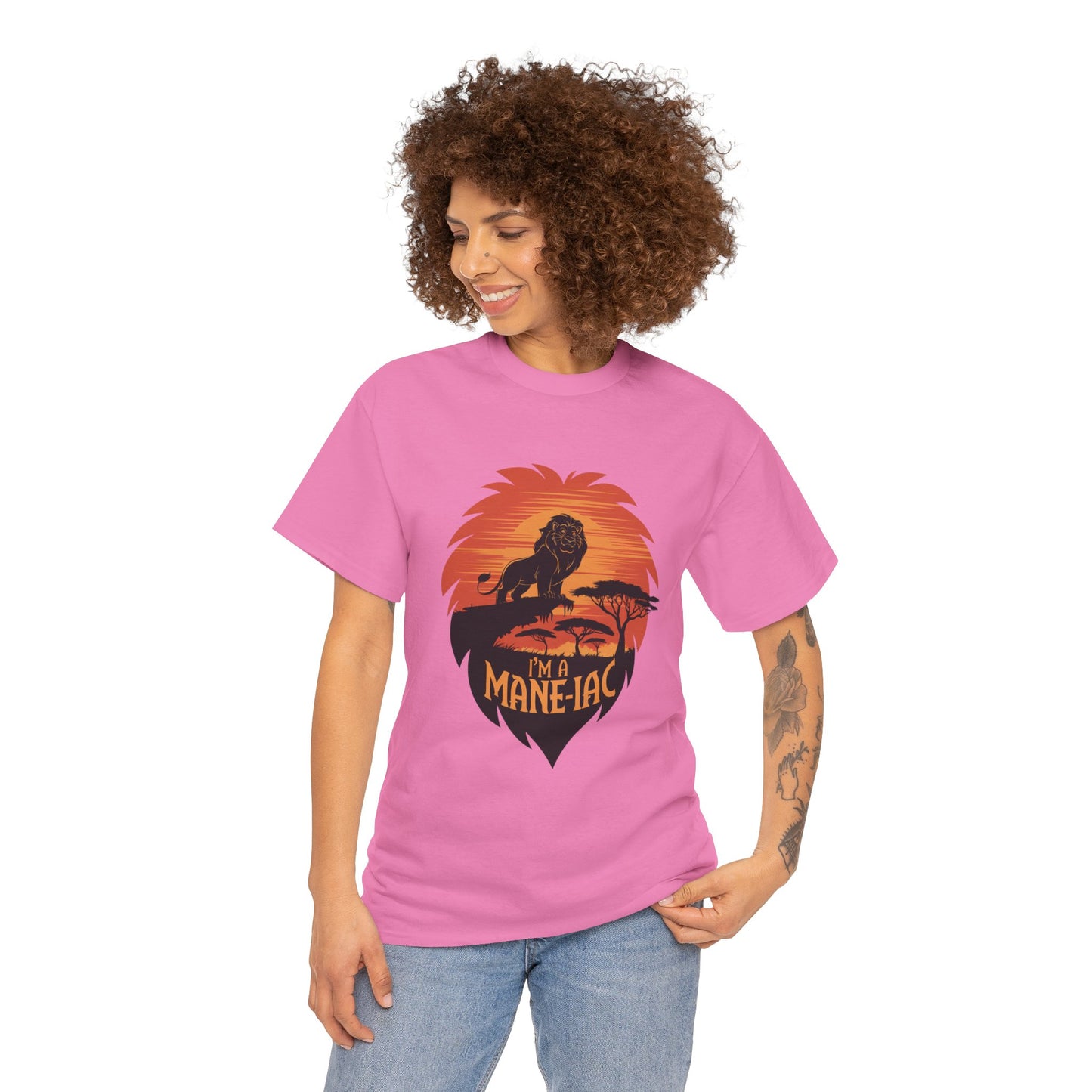 I’m a Mane-iac Lion Classic Fit Tee – Clean Stylized Animal Art, Funny Mane Pun, Everyday Quiet Luxury, Perfect for Smart Casual Looks