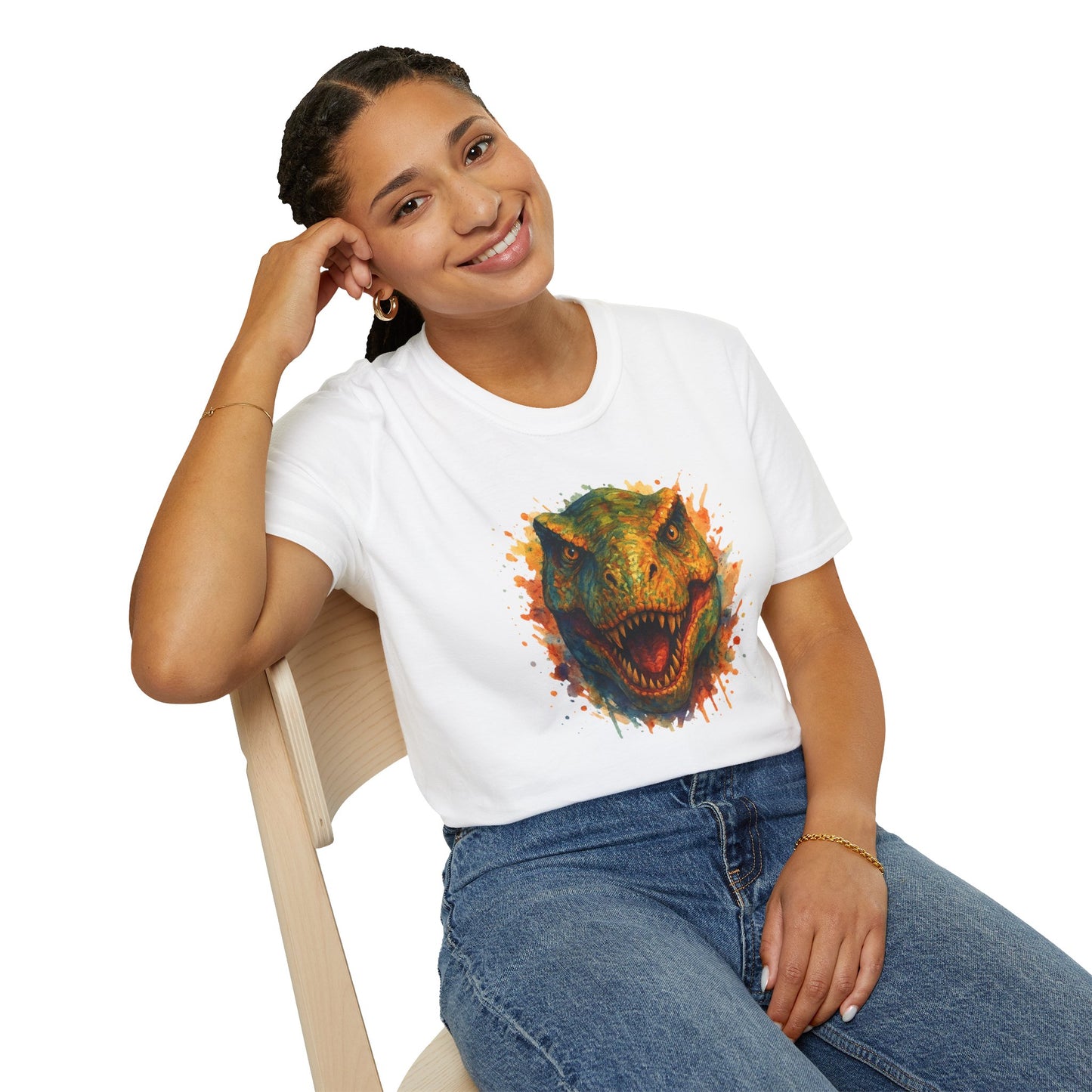 Watercolor T-Rex T-Shirt | Psychedelic Dinosaur Tee | Prehistoric Rainbow Dino Gift | Unisex Cotton Graphic Shirt Jurassic Tee
