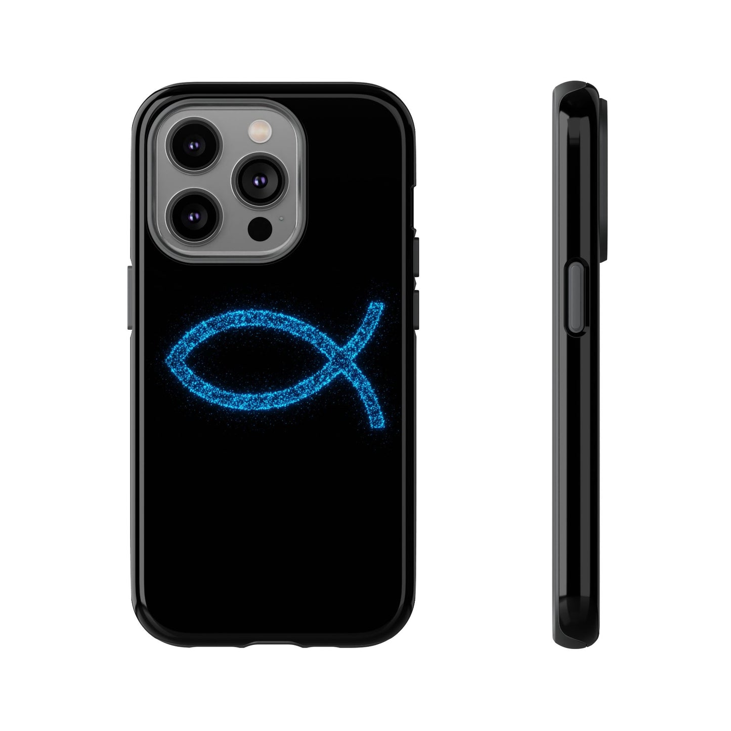 Stylish Tough iPhone Case with Sparkling Fish Design - Durable Phone Protection