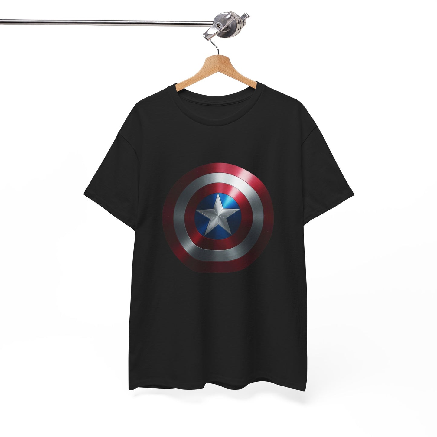 Patriotic Hero Shield Shirt – Star Emblem Graphic Tee – Super Soldier Gift – Comic Inspired Unisex Shirt – Cosplay Convention Top