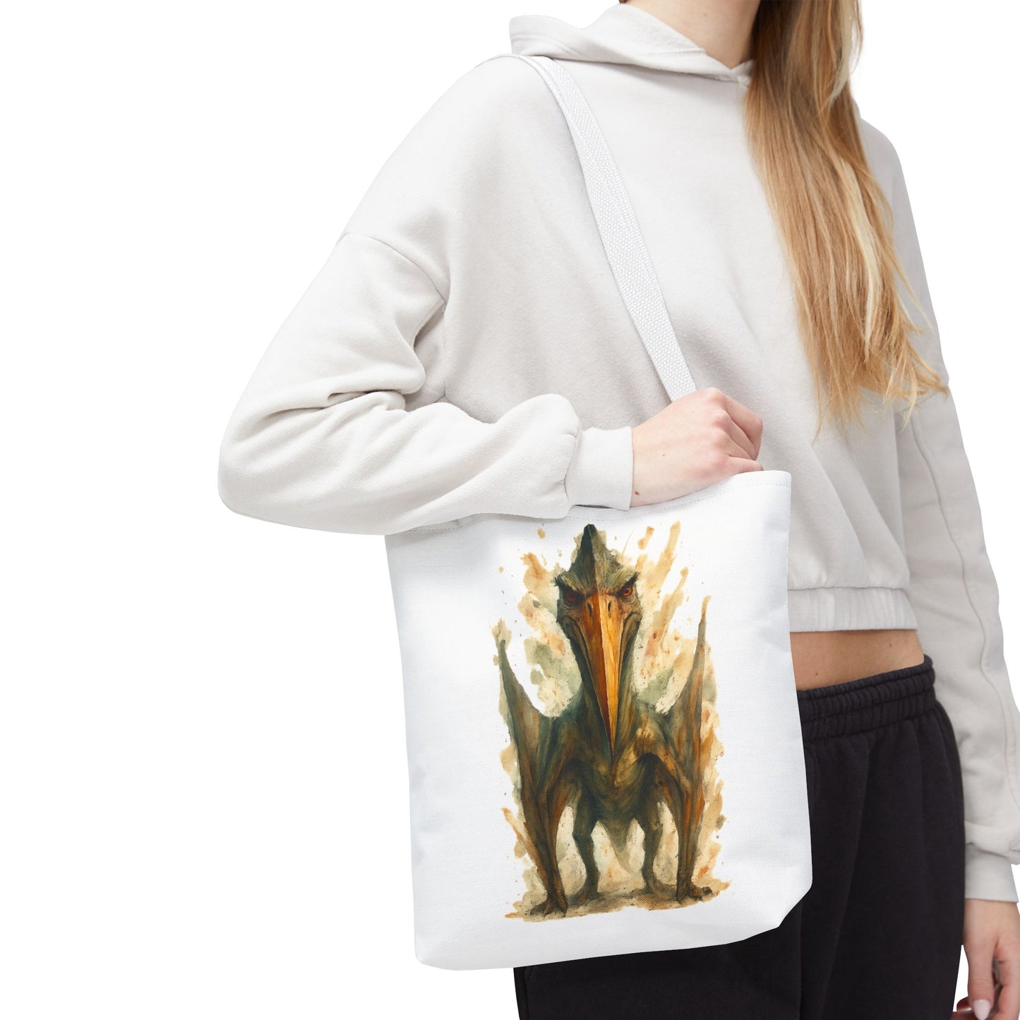 Quetzalcoatlus Tote Bag | Dinosaur Art Canvas Shopper | Prehistoric Pterosaur Gift for Dino Lovers | Eco-friendly Reusable Bag Jurassic Tote