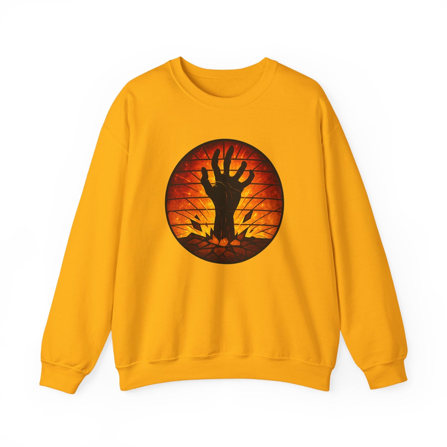 Zombie Hand Sweatshirt, Creepy Rising Hand Crewneck, Halloween Graveyard Sweatshirt, Spooky Hand Emerging, Gothic Horror Sweater