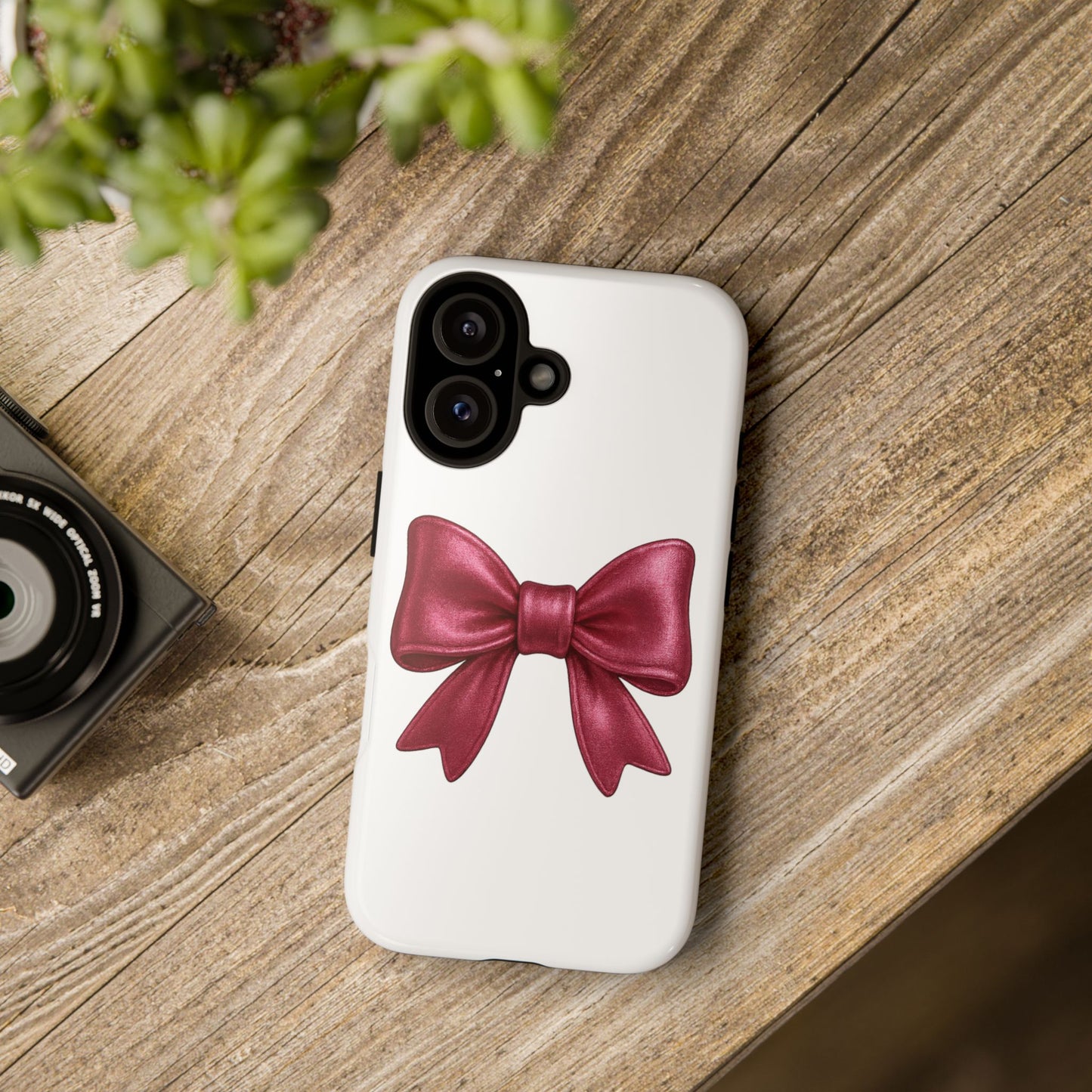 Pink Bow iPhone Case – Cute Girly Phone Cover – Glossy Ribbon Coquette Case – Soft Girl Aesthetic Accessory – Gift for Her iPhone