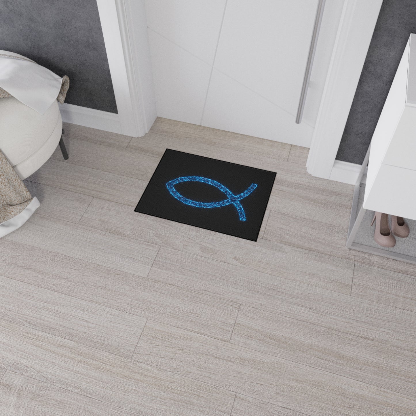 Christian Fish Design Heavy Duty Floor Mat - Durable Welcome Mat for Home