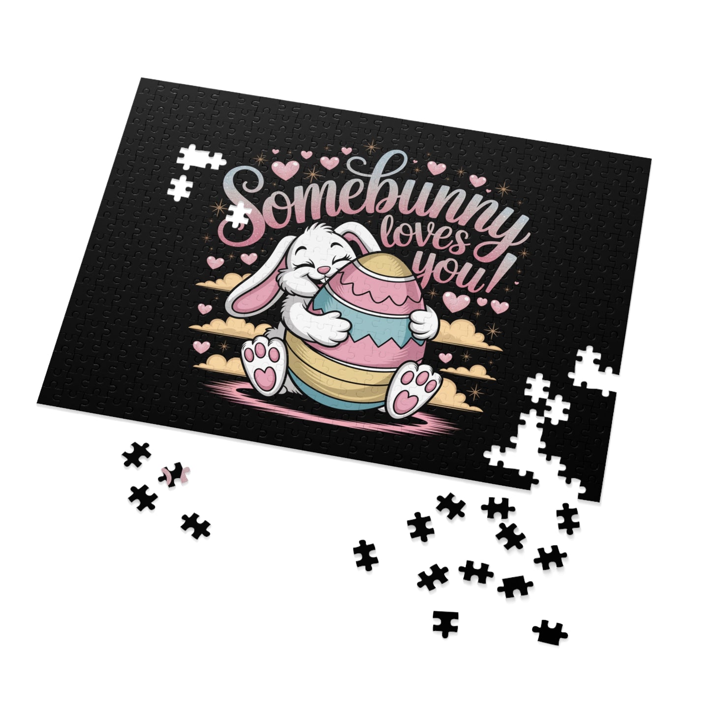 Jigsaw Puzzle Easter Bunny Somebunny Loves You Puzzle Easter Bunny Game Easter Puzzle