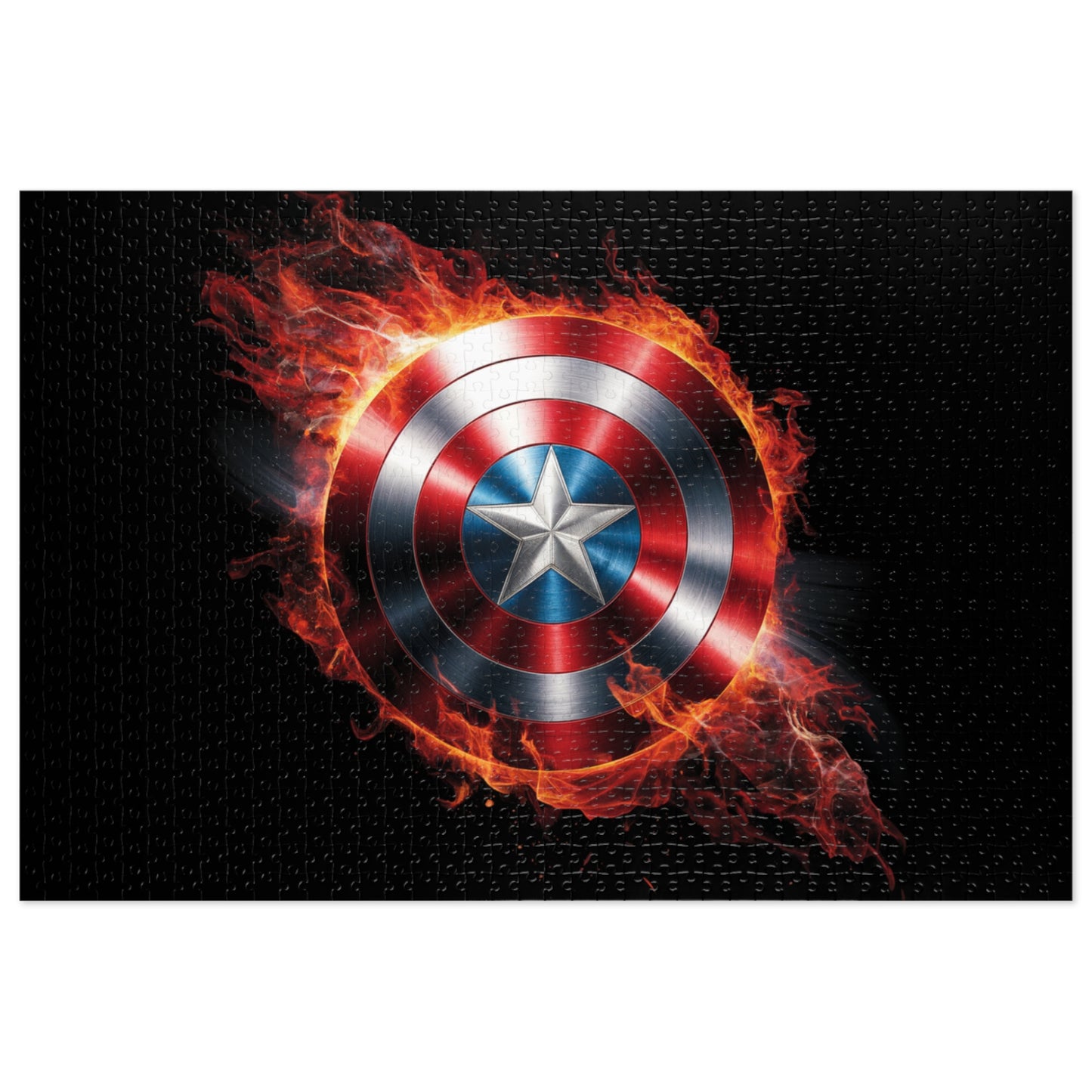 Fire & Shield Jigsaw Puzzle with Tin | Marvel-Inspired Home Décor