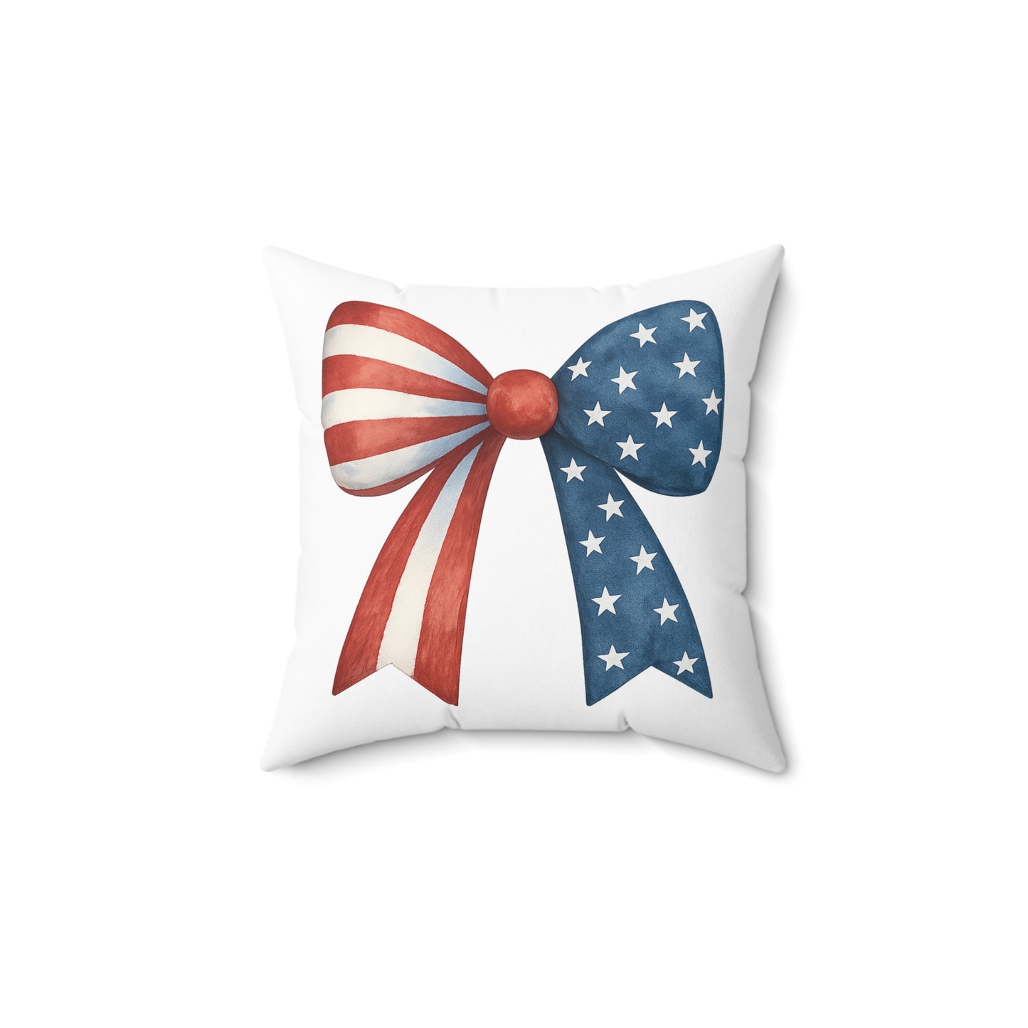 Patriotic Bow Throw Pillow | 4th of July Pillow | American Flag Decor | USA Stars Stripes Pillow | July 4th Home Decor | Red White Blue Pillow
