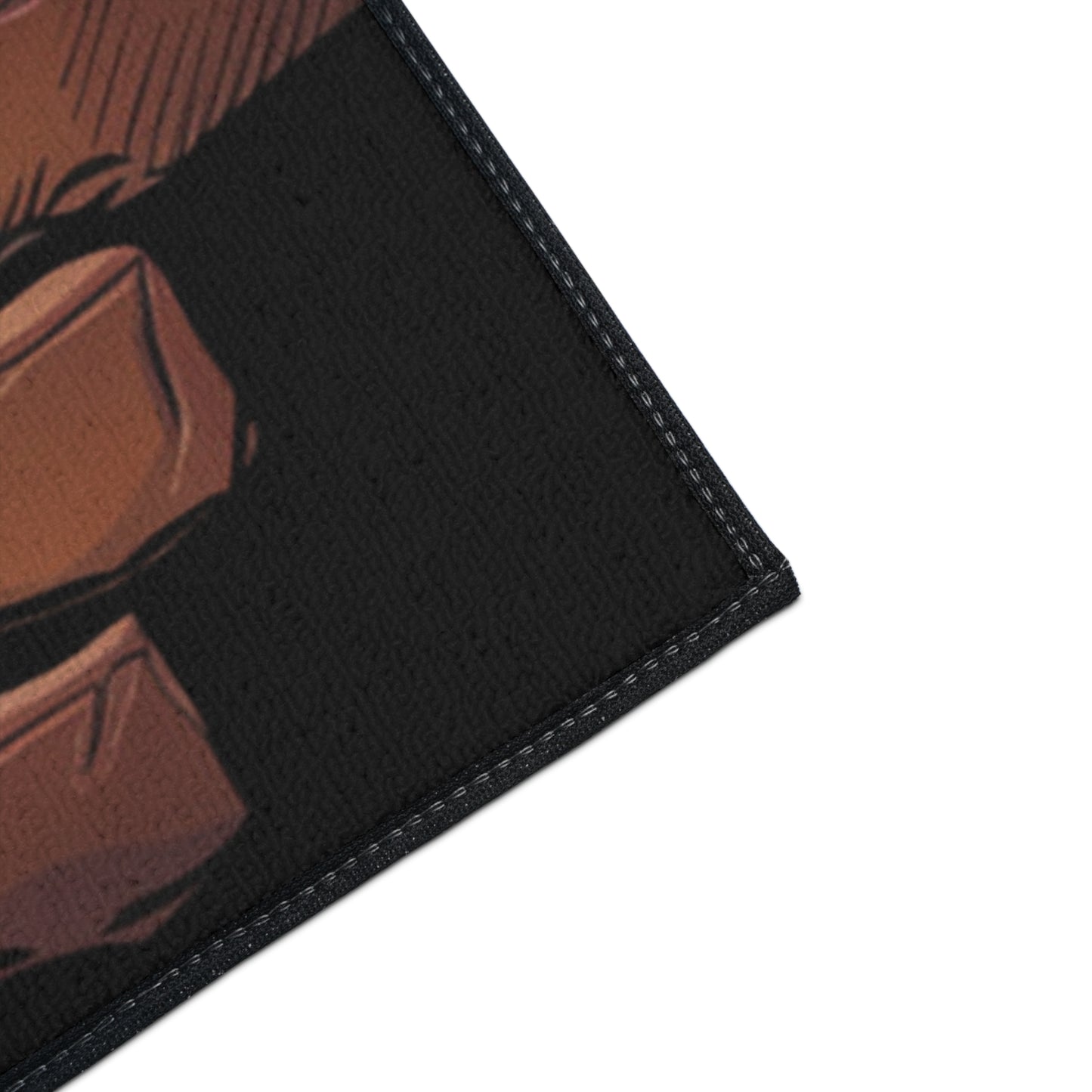 Floor Mat - Fun Red Fist Smashing Through Wall Design