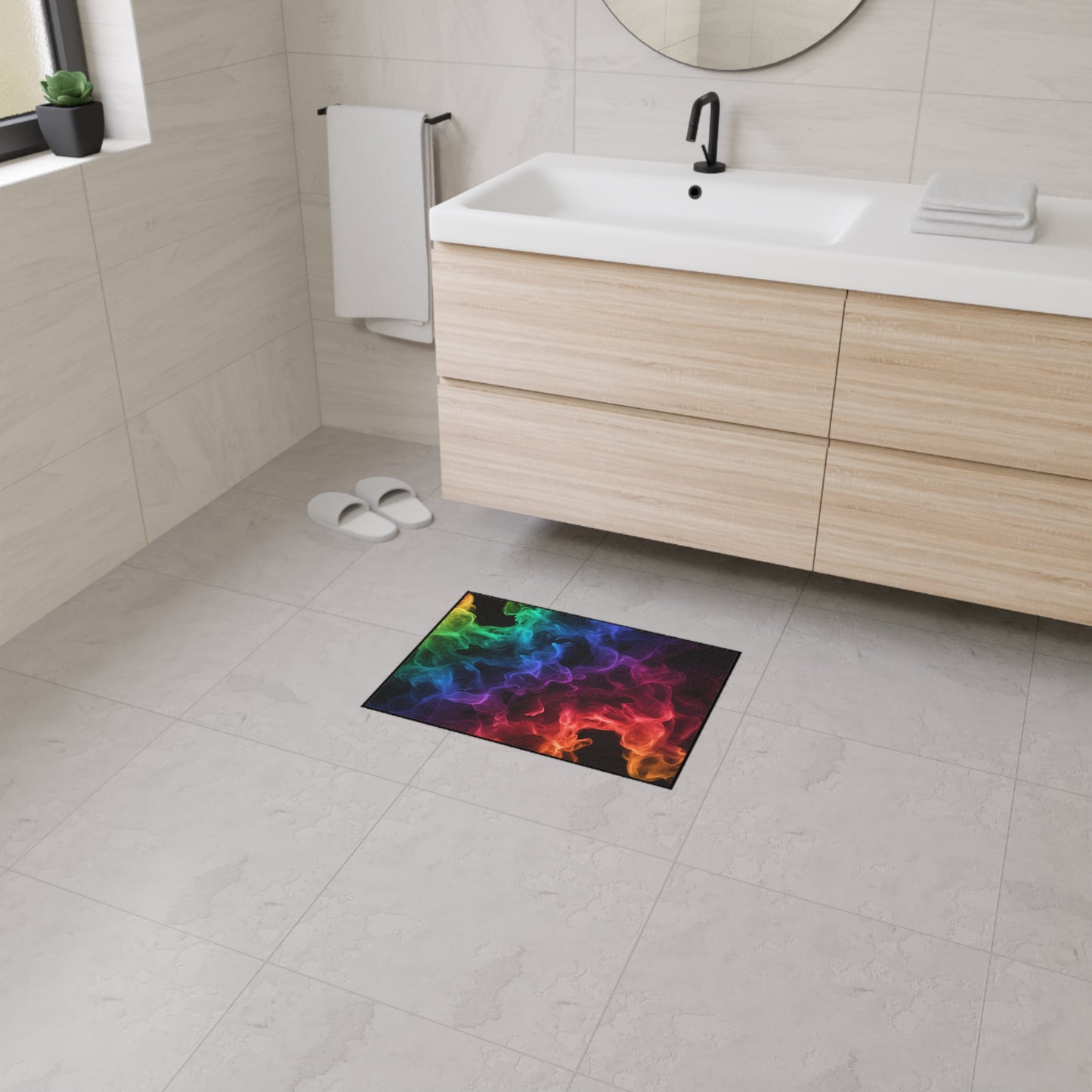 Floor Mat - Colorful Smoke Design