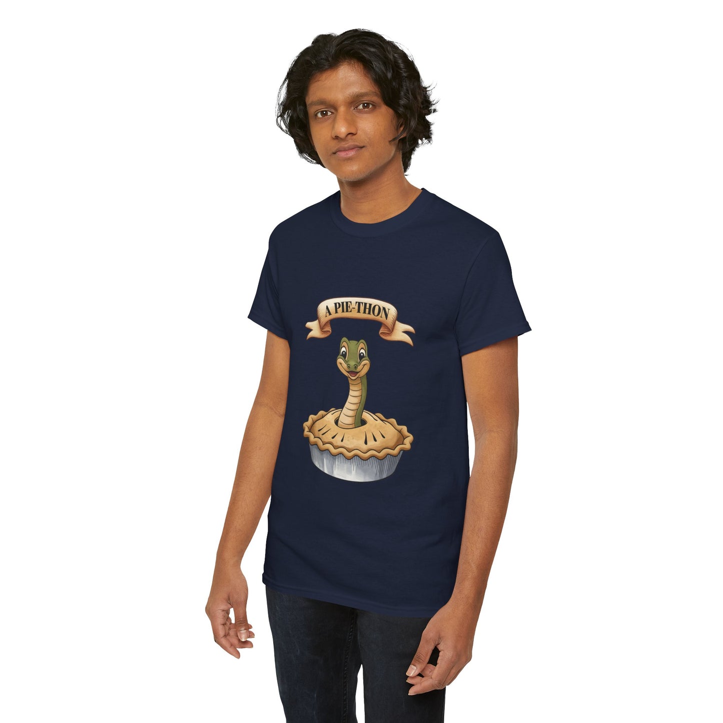 A Pie-Thon Funny Snake Pun Shirt – Cute Animal Joke T-Shirt – Quirky Graphic Tee for Pun Lovers, Reptile Fans, and Unique Gift Ideas