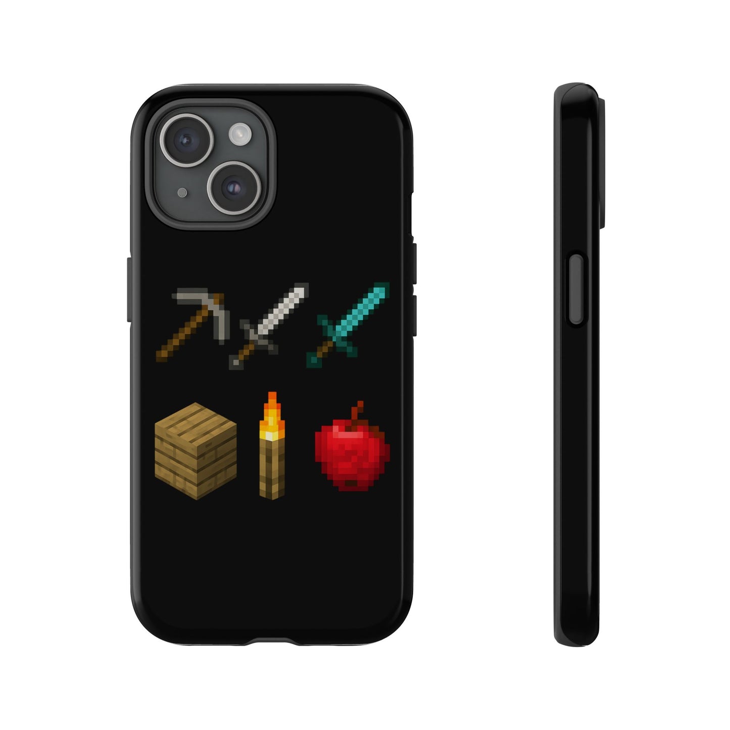 Pixel Art iPhone Case - Gaming-Inspired Tough Case for Gamers inspired by Minecraft Phone Case