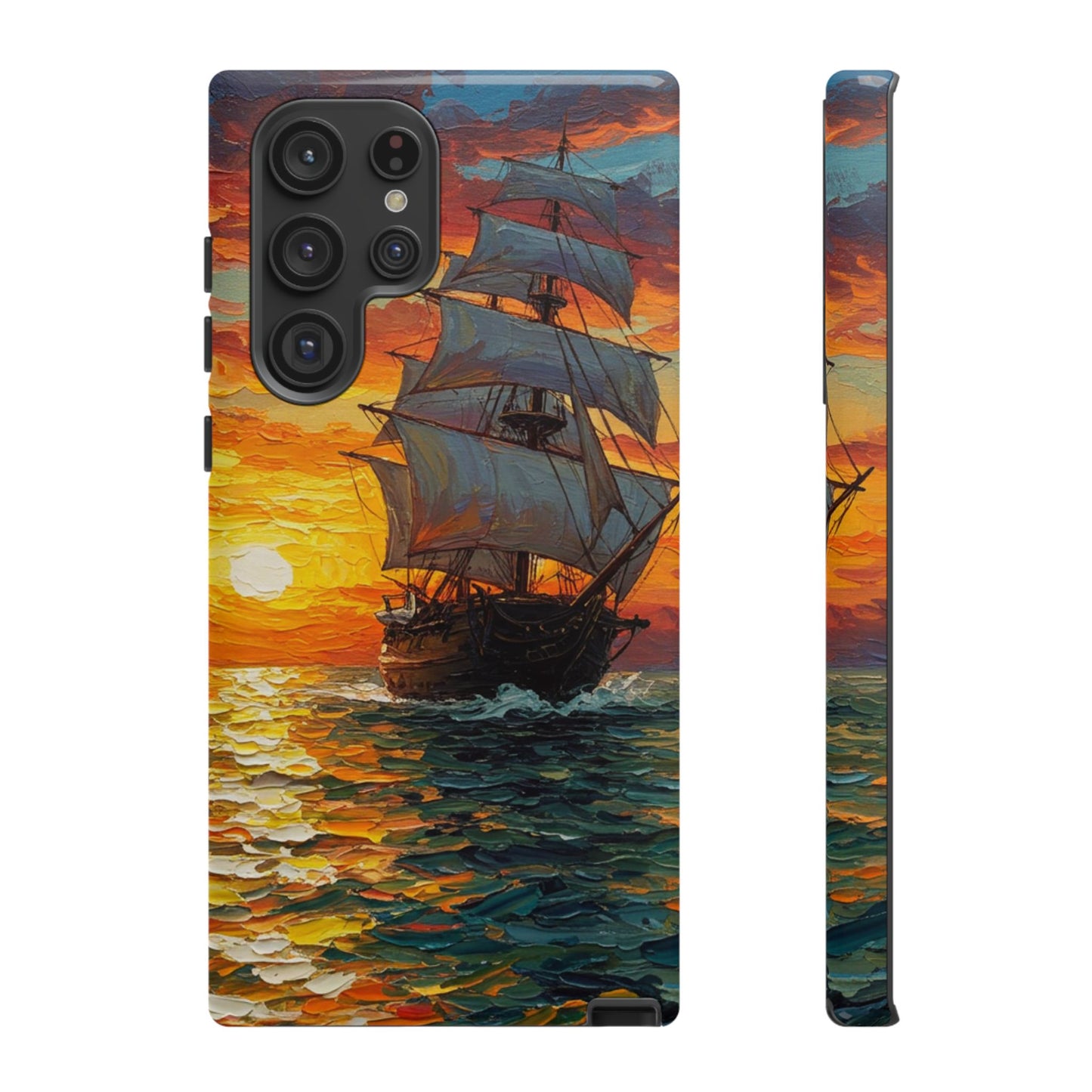 Samsung Galaxy Case - Ship Sailing at Sunset Design