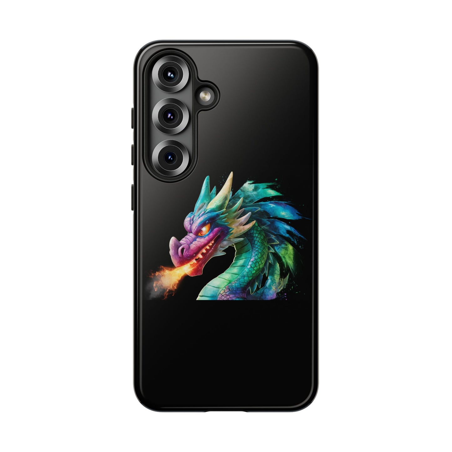 Fire-Breathing Dragon Samsung Case - Tough Fantasy Art Cover - Dark Academia Aesthetic Geek Gift for Galaxy S23/S24/S25/Ultra