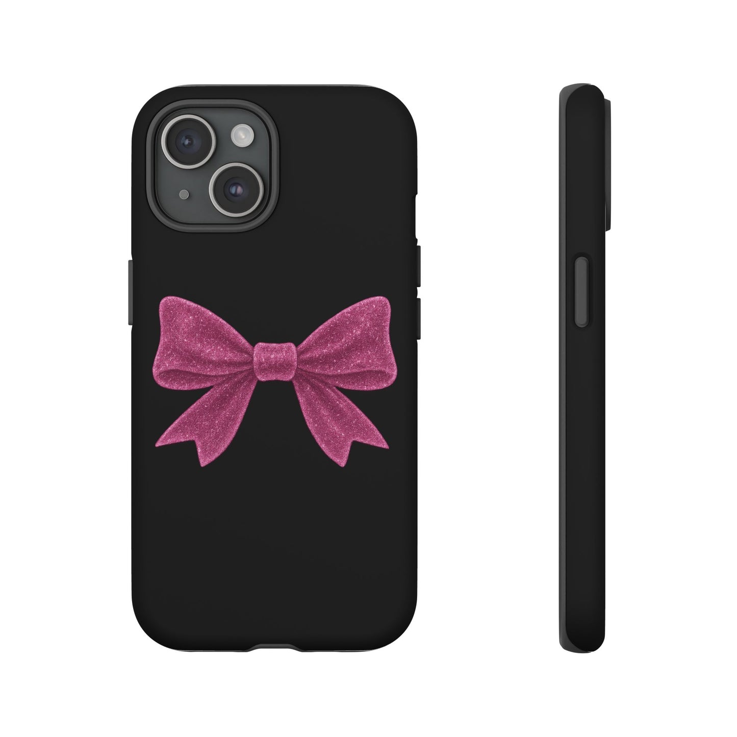 Pink Bow iPhone Case β Coquette Aesthetic Phone Cover β Glitter Soft Girl Tech Accessory β Cute Glossy Pinkcore Case β Gift for Her