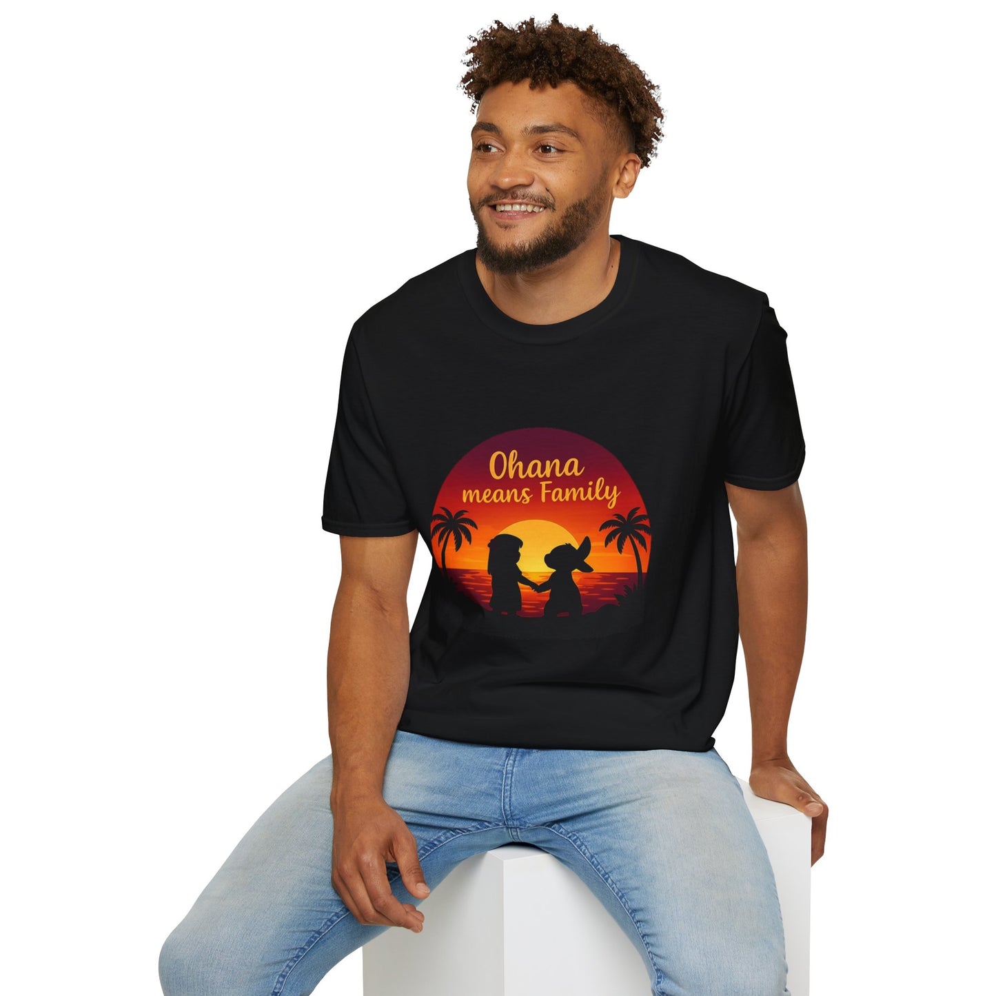 Ohana Means Family Shirt - Cute Sunset Graphic Tee, Hawaiian Family Quote Shirt, Family Inspired T-Shirt, Matching Vacation Outfit