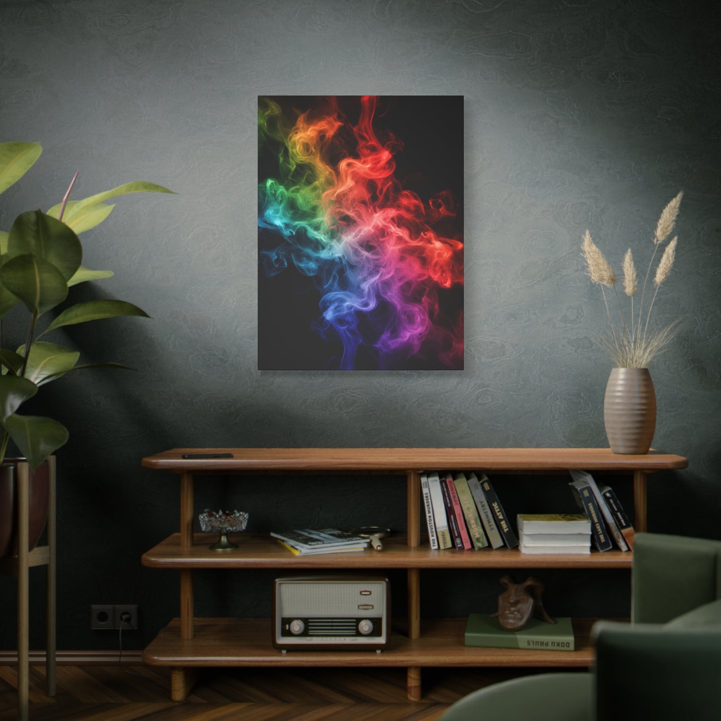 Canvas Wall Art Colorful Smoke Streak