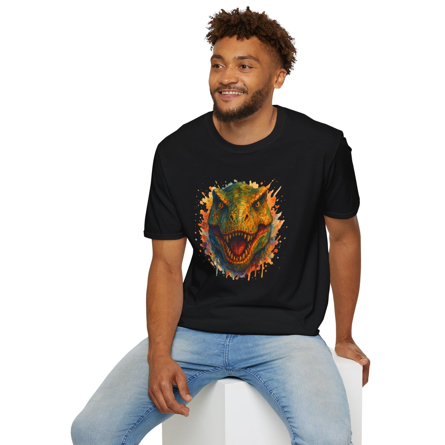 Watercolor T-Rex T-Shirt | Psychedelic Dinosaur Tee | Prehistoric Rainbow Dino Gift | Unisex Cotton Graphic Shirt Jurassic Tee