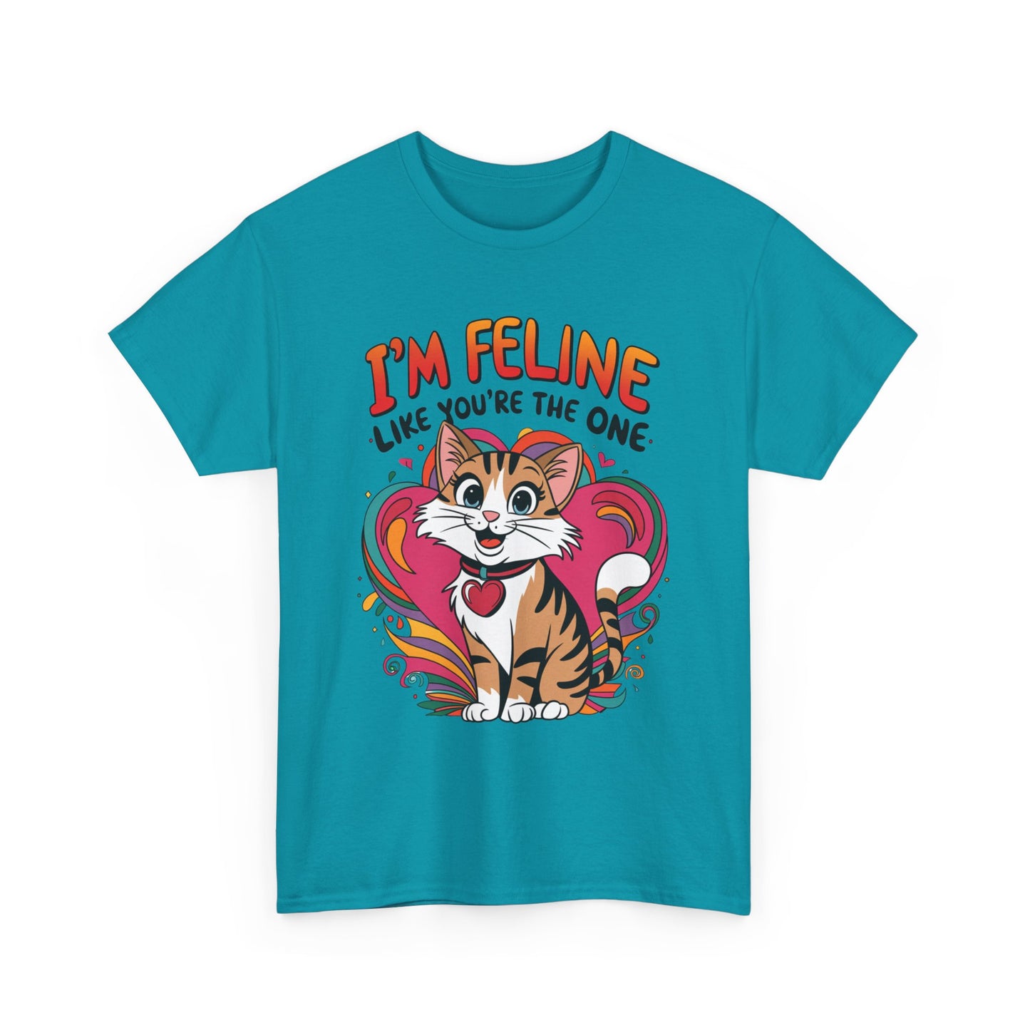 Valentines Cat Tee - Unisex Heavy Cotton