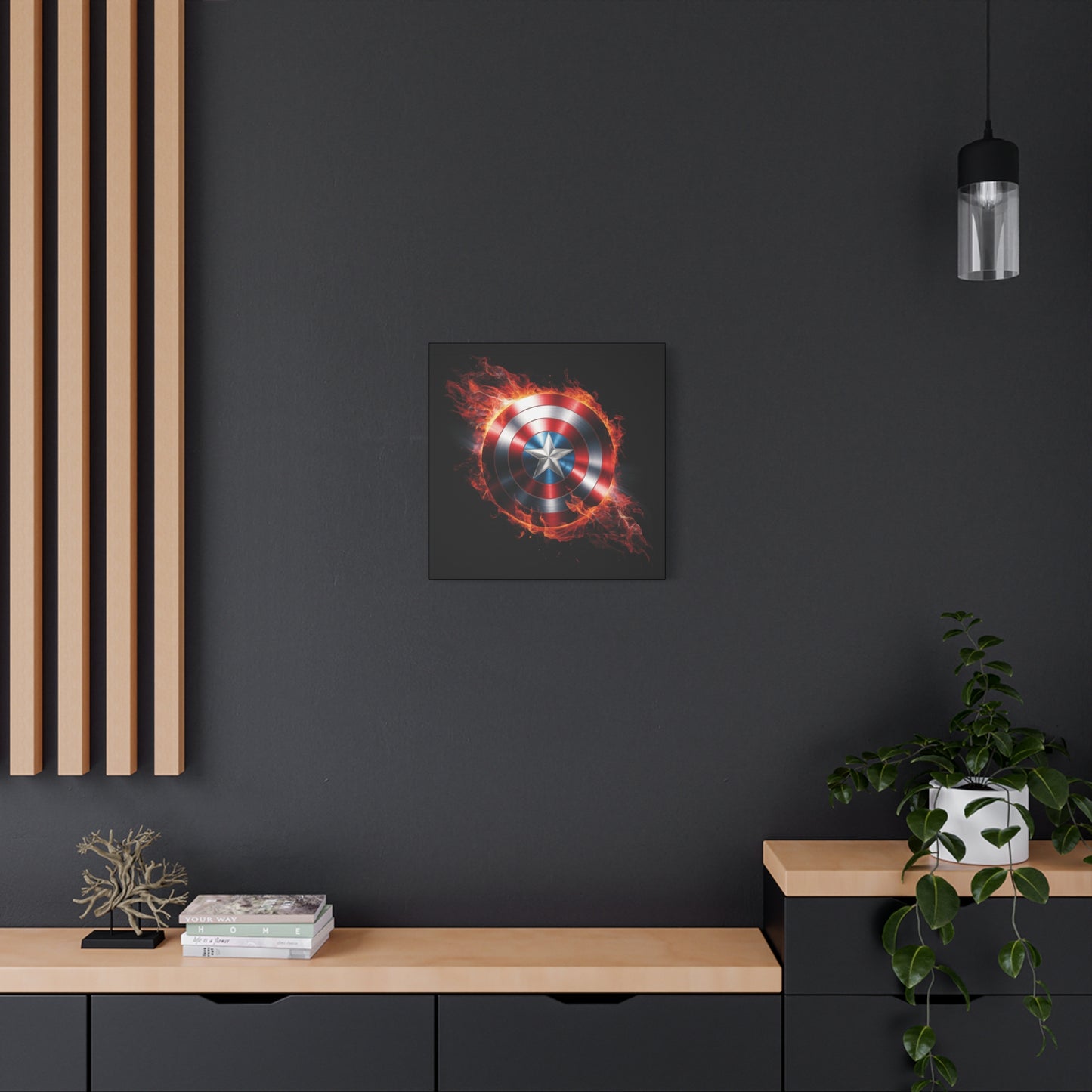 Captain America Shield Canvas Art - Stretched Matte Wall Decor