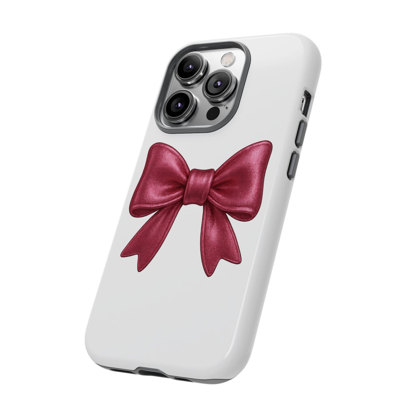 Pink Bow iPhone Case – Cute Girly Phone Cover – Glossy Ribbon Coquette Case – Soft Girl Aesthetic Accessory – Gift for Her iPhone