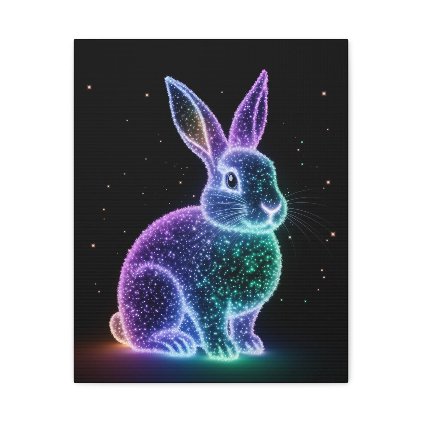 Easter Canvas Bioluminescent Bunny Decor Easter Bunny Art Easter Decor