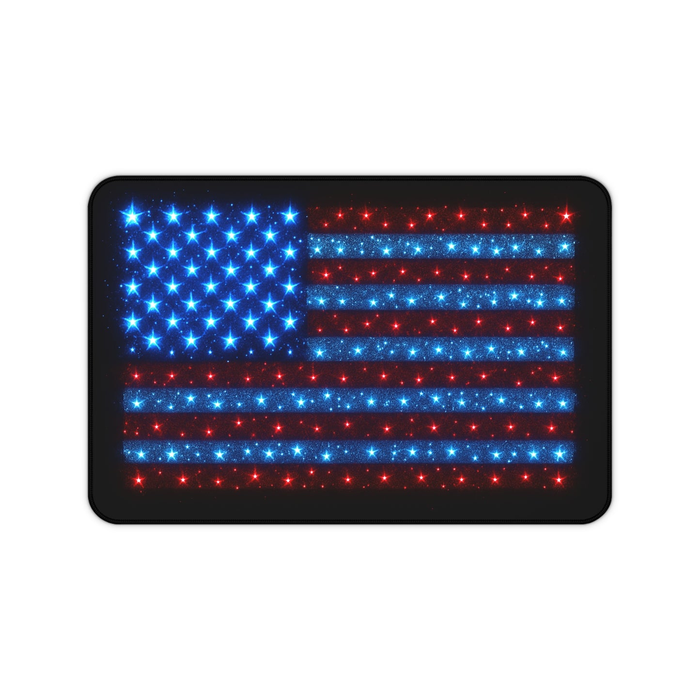 Bioluminescent USA Flag Desk Mat | Neon Patriotic Mouse Pad - XL Desk Mat Aesthetic for Home Office, Veteran and 4th of July Gift