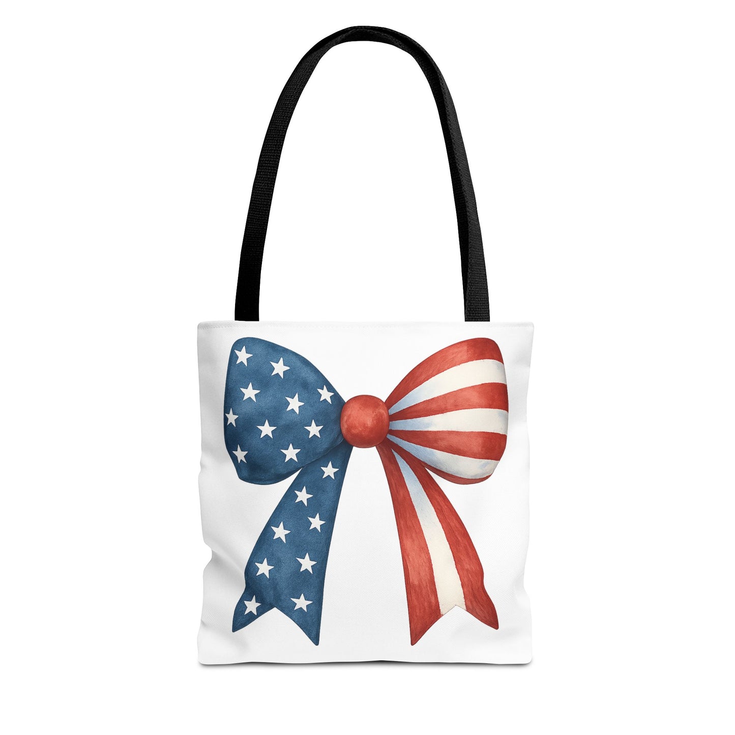 Patriotic Bow Tote Bag | 4th of July Reusable Bag | American Flag Tote | USA Stars Stripes Bag | Independence Day Gift | USA Market Bag
