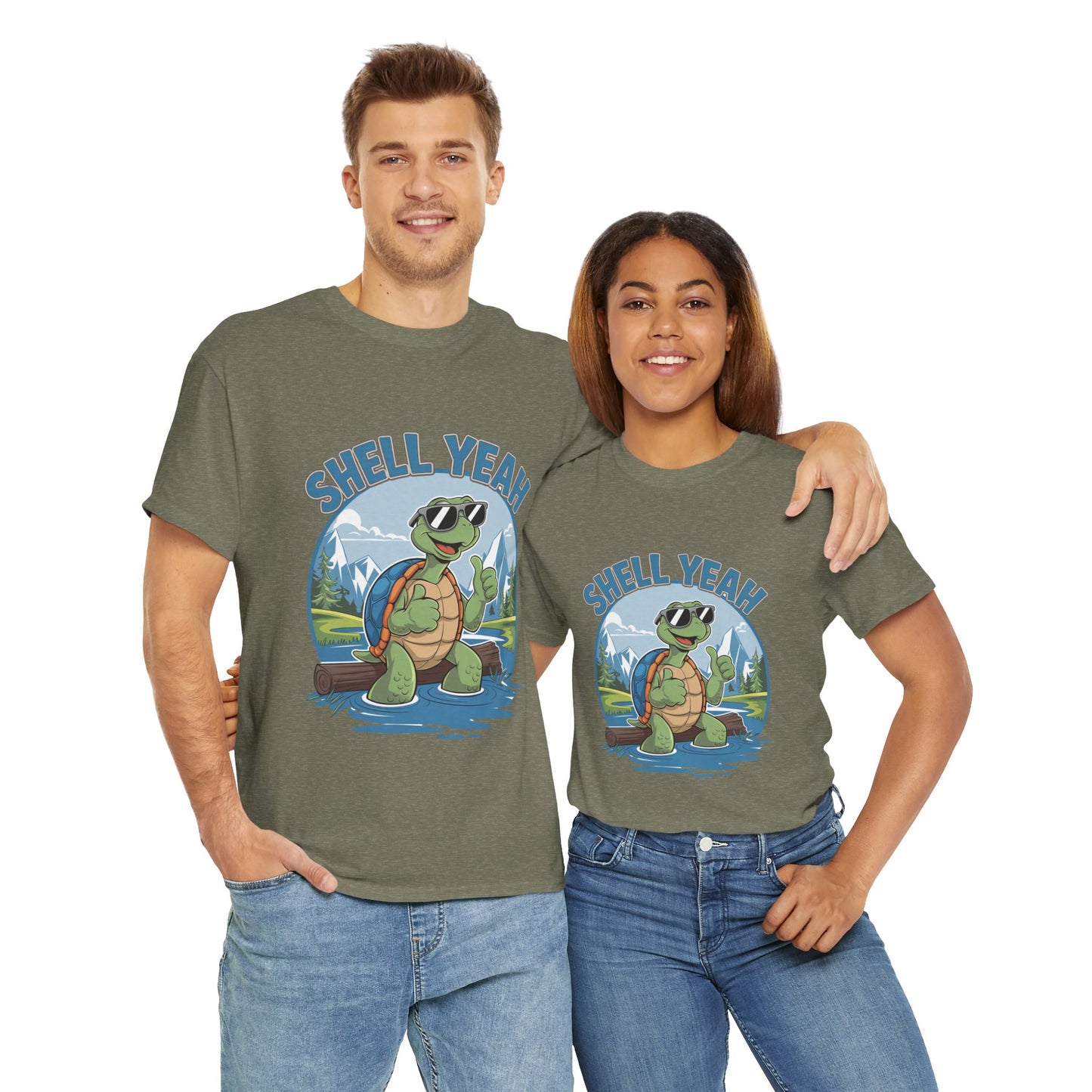 SHELL YEAH Turtle T-Shirt | Funny Cute Turtle Nature Graphic Tee | Handmade Animal Lover Gift | Eco Outdoor Adventure Shirt