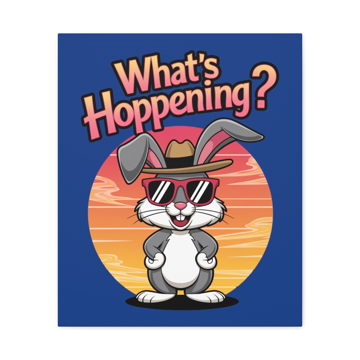 What's Hoppening Canvas Art; Bunny Art; Rabbit Canvas