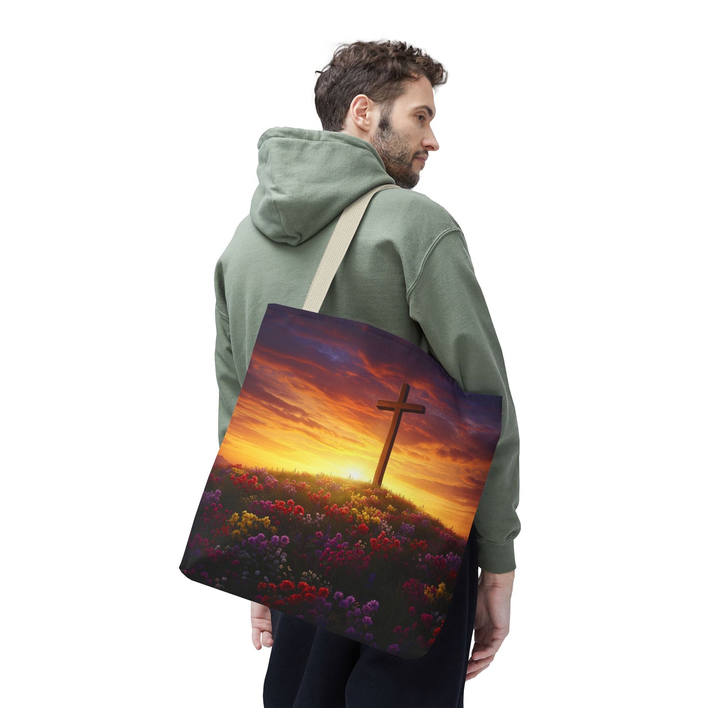 Da Vinci Cross Tote Bag Christian Bag Spiritual Tote Religious Tote Bag