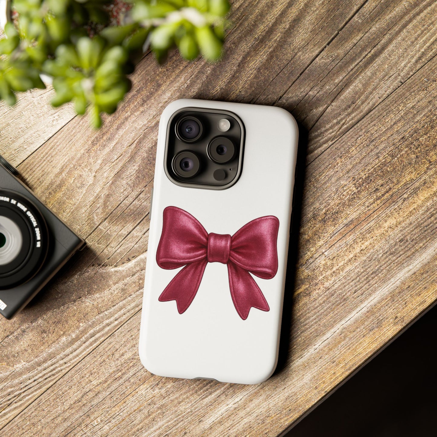 Pink Bow iPhone Case – Cute Girly Phone Cover – Glossy Ribbon Coquette Case – Soft Girl Aesthetic Accessory – Gift for Her iPhone